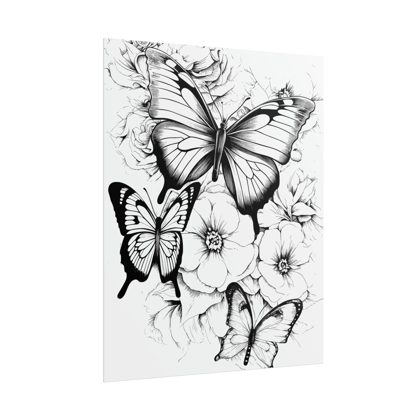 Butterfly Coloring Art Posters