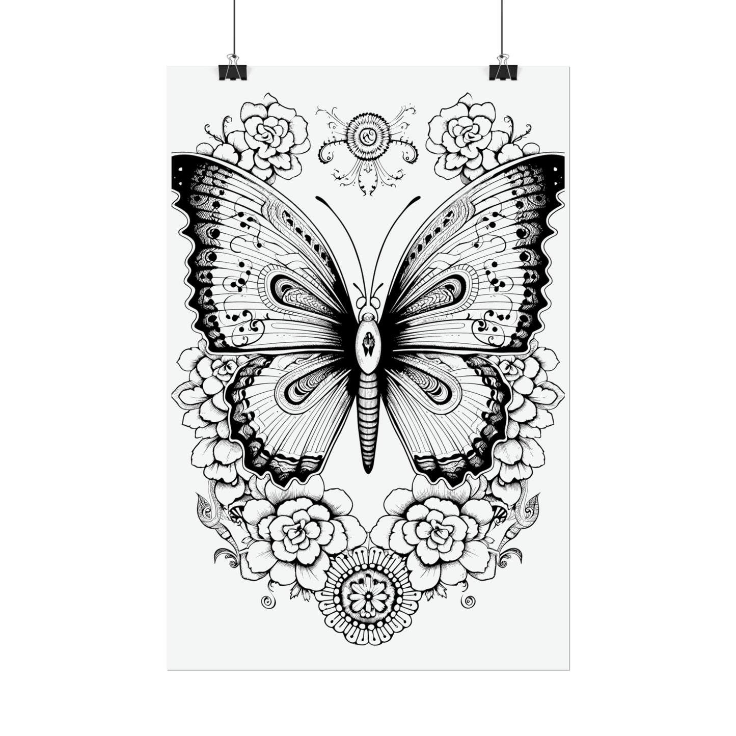 Butterfly Coloring Art Posters
