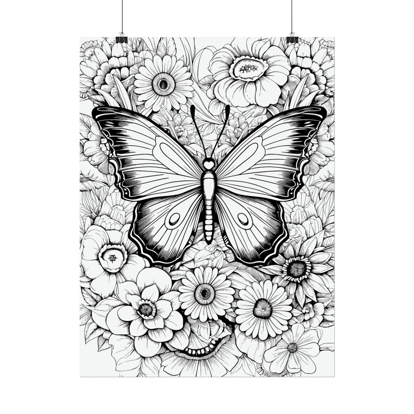Butterfly Coloring Art Posters