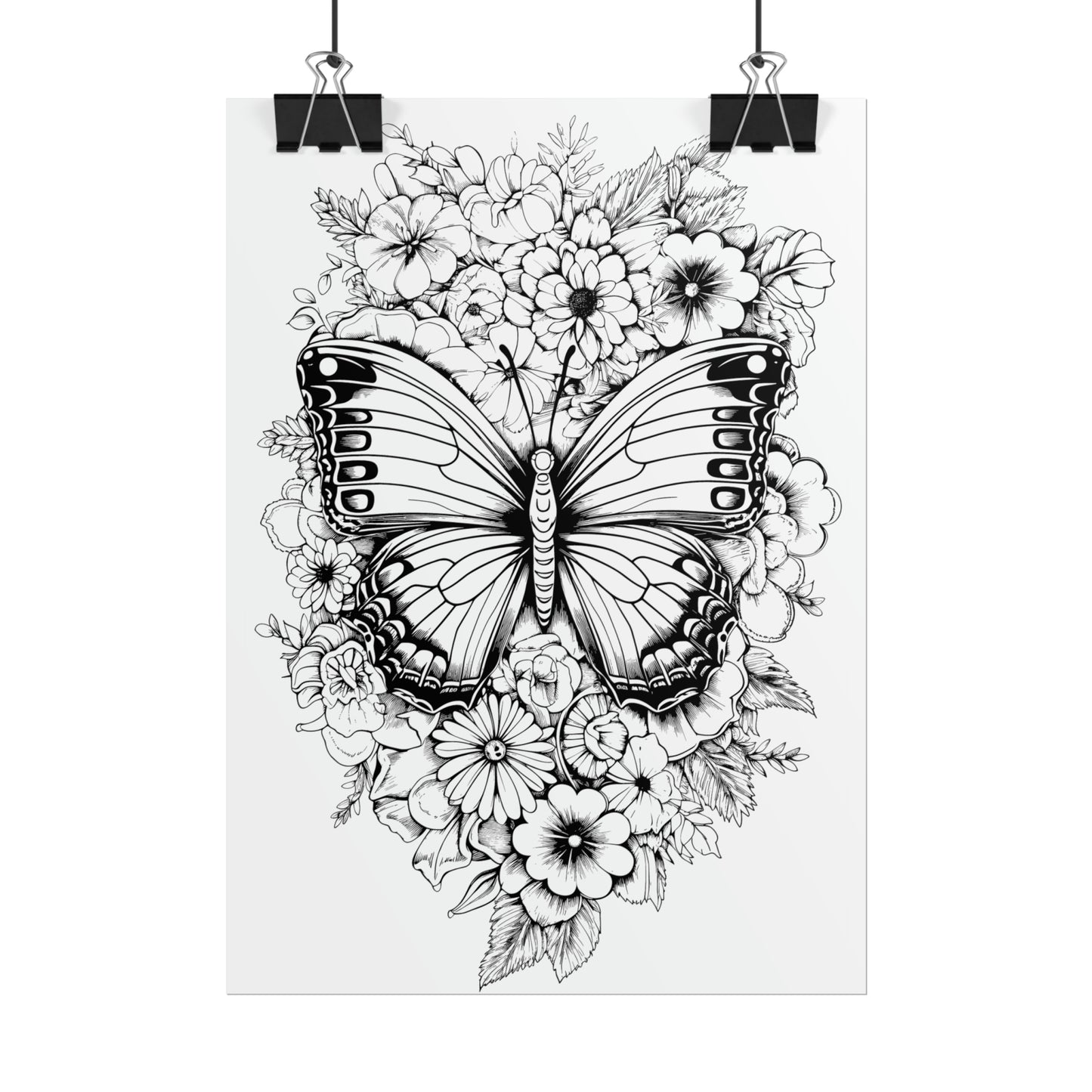 Butterfly Coloring Art Posters