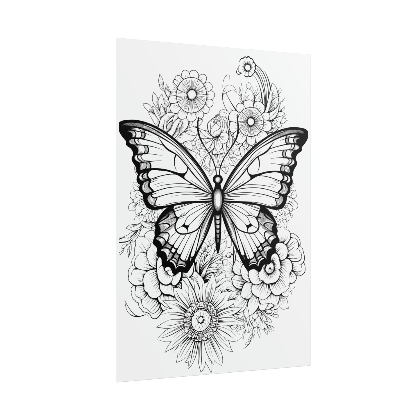 Butterfly Coloring Art Posters