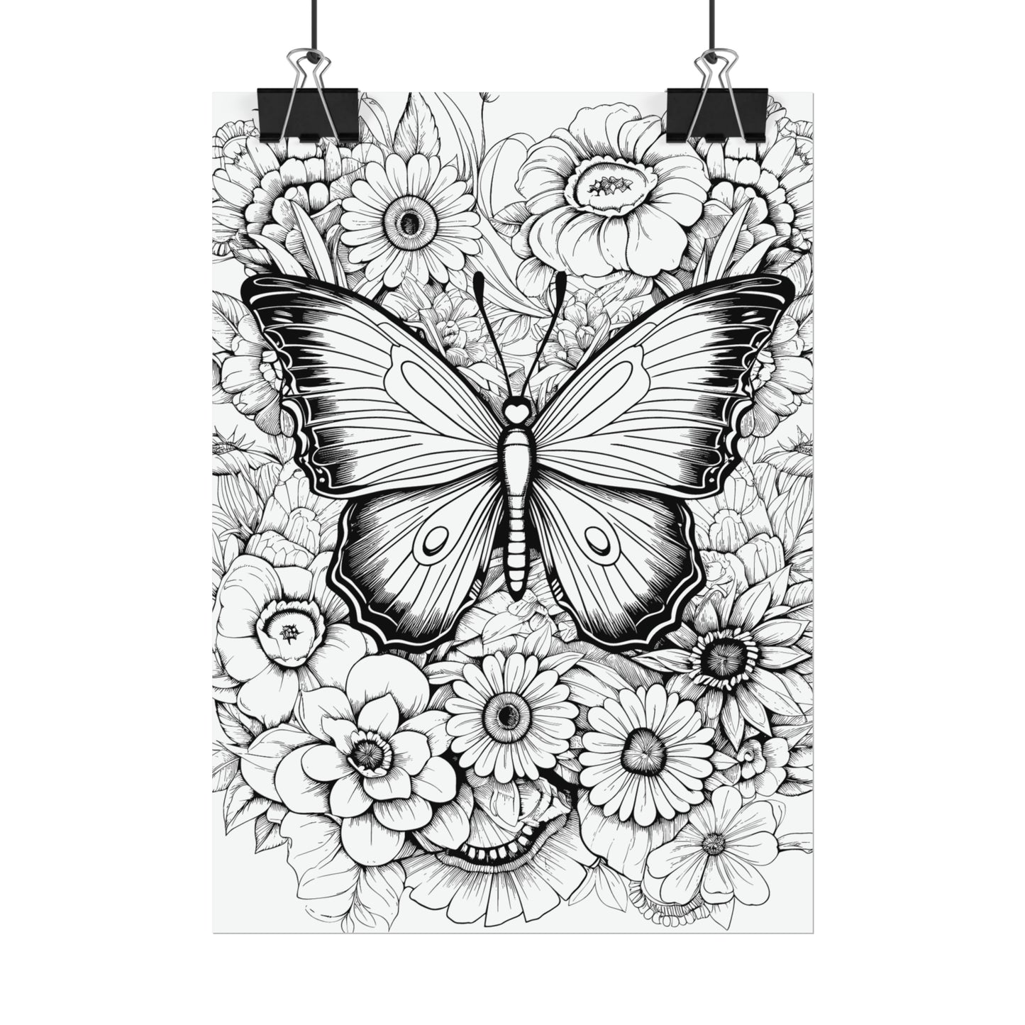 Butterfly Coloring Art Posters