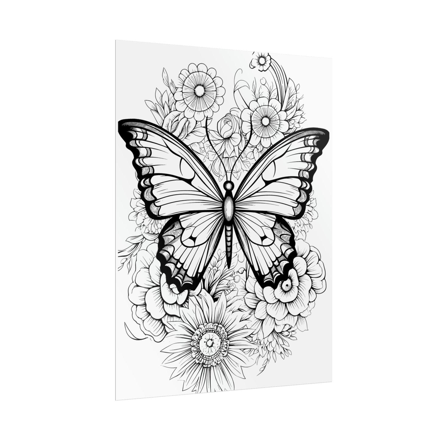 Butterfly Coloring Art Posters