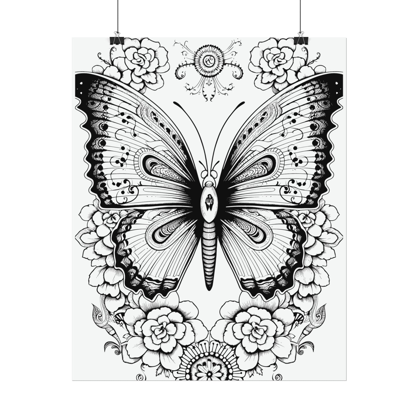 Butterfly Coloring Art Posters