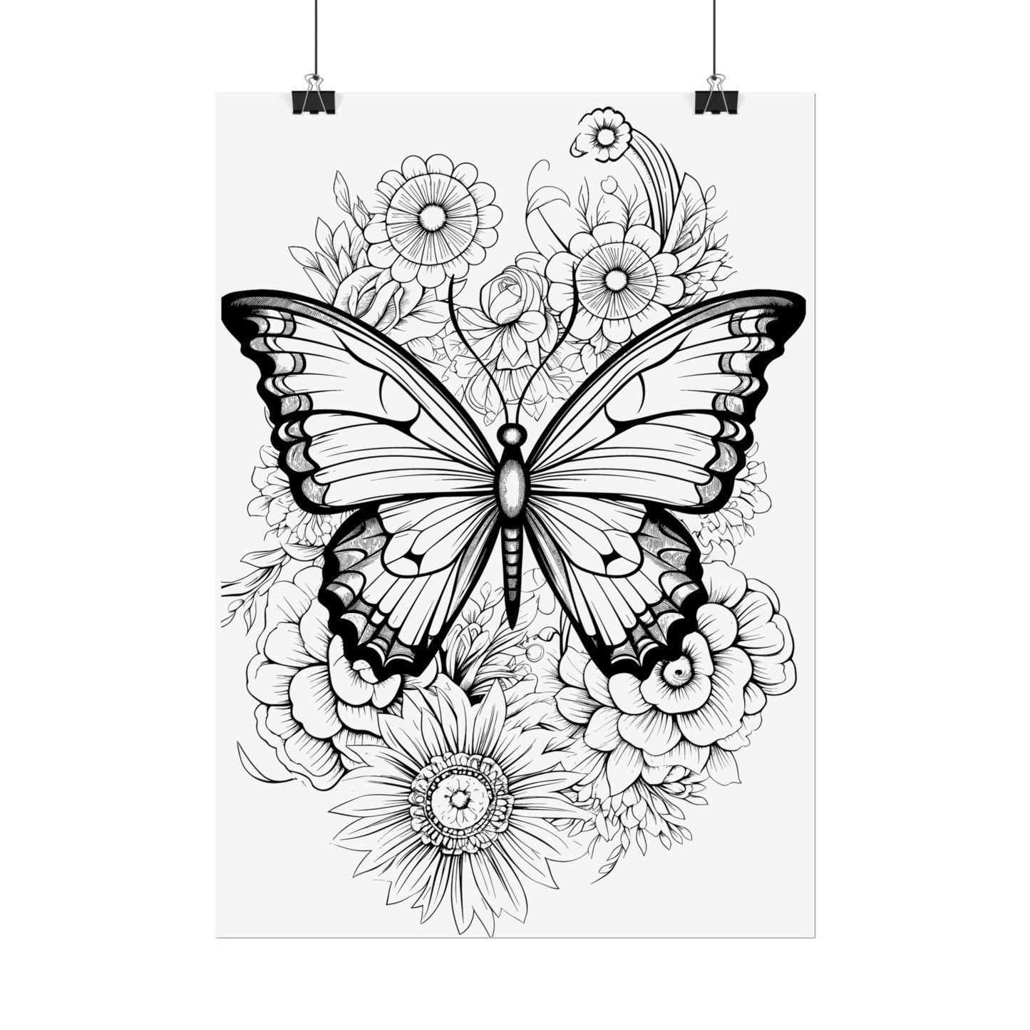Butterfly Coloring Art Posters
