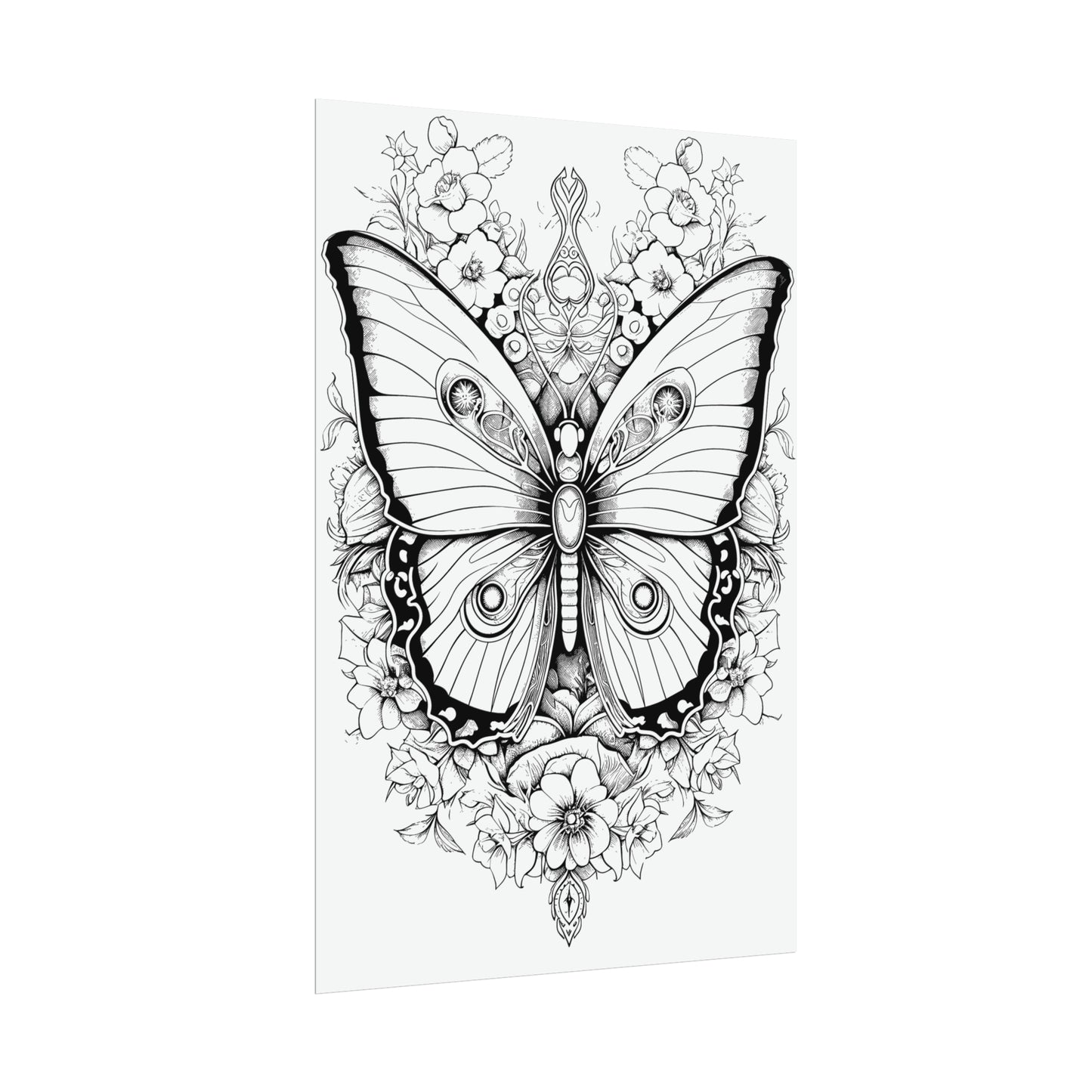 Butterfly Coloring Art Posters