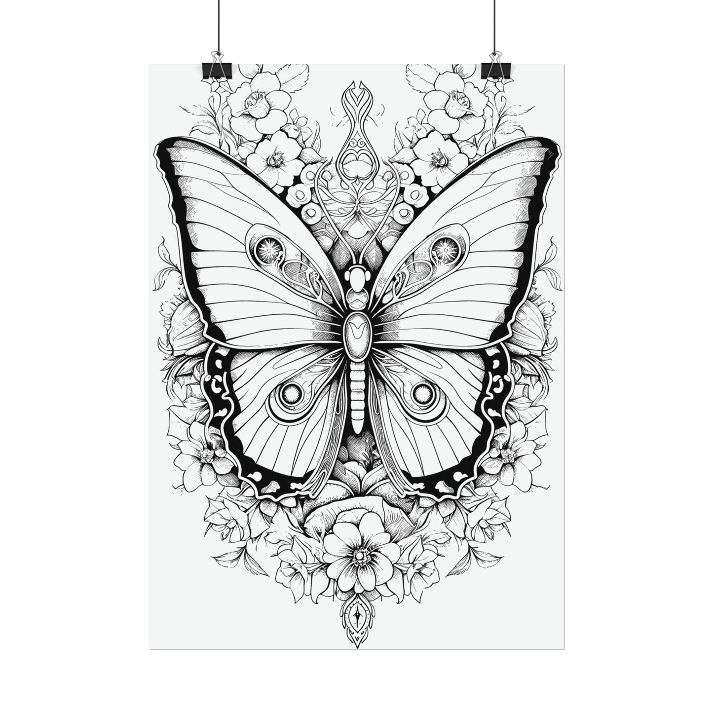 Butterfly Coloring Art Posters