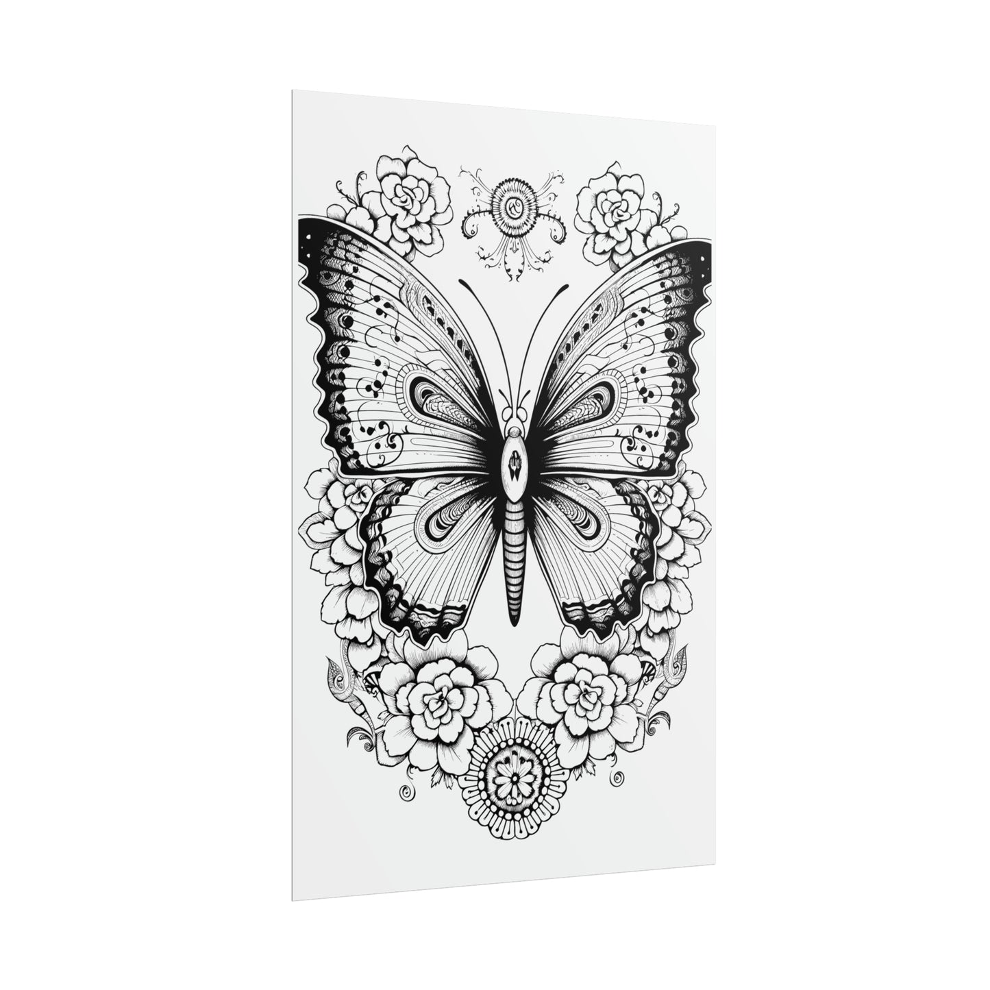 Butterfly Coloring Art Posters
