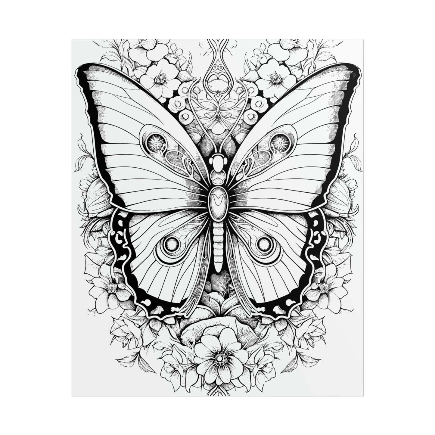 Butterfly Coloring Art Posters