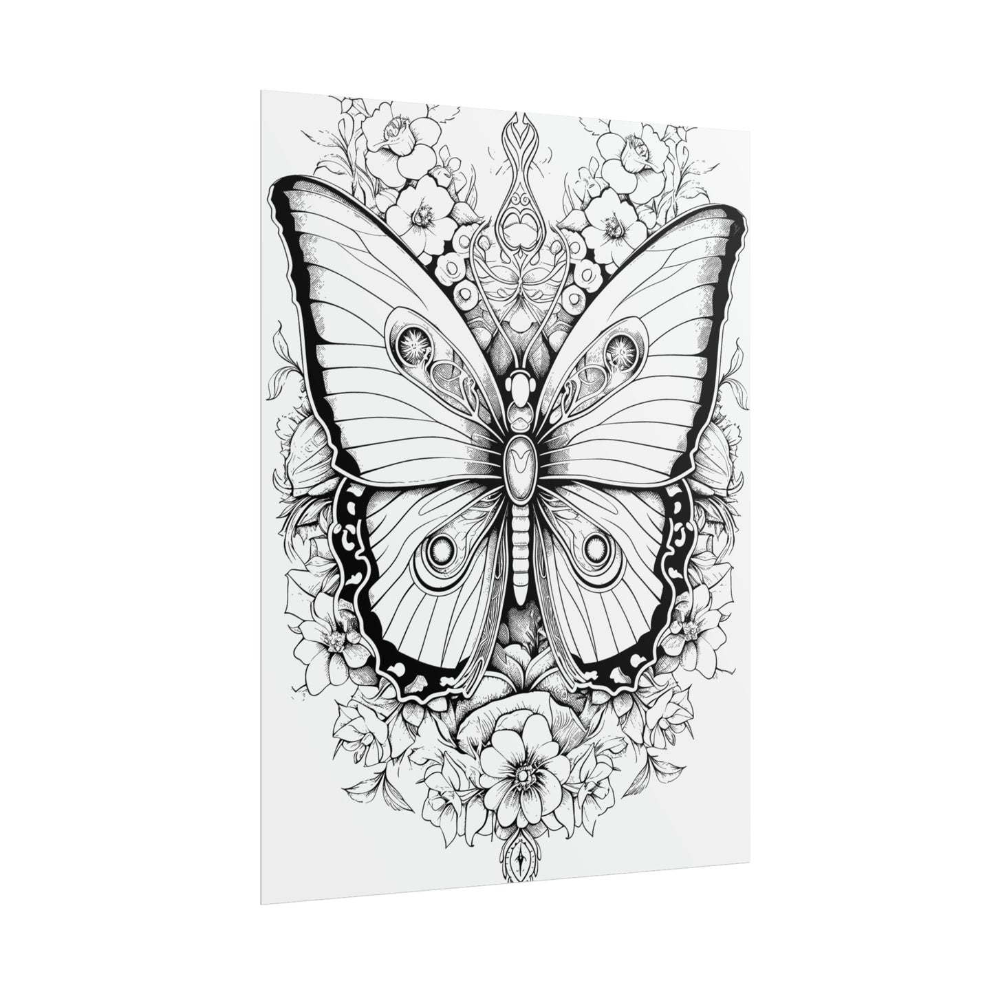 Butterfly Coloring Art Posters
