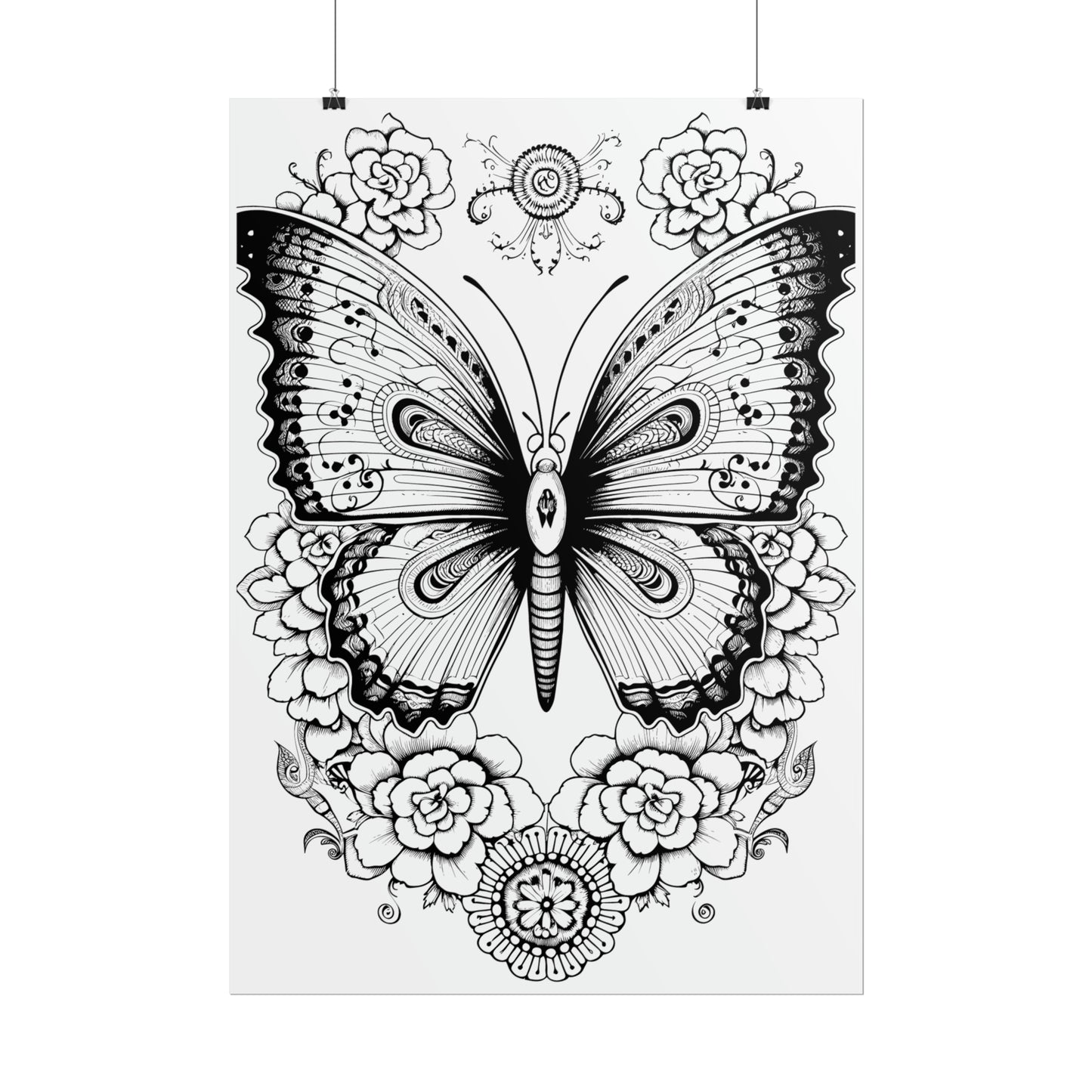 Butterfly Coloring Art Posters