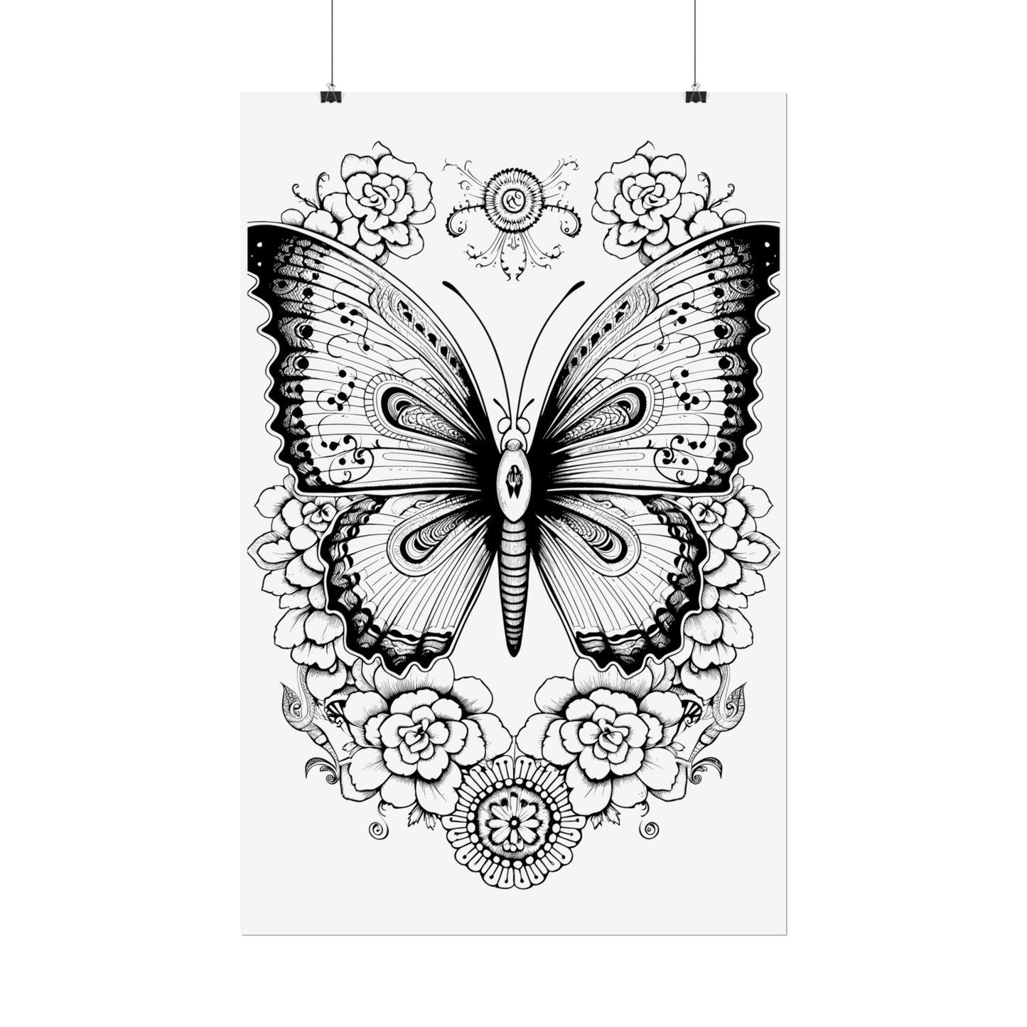Butterfly Coloring Art Posters