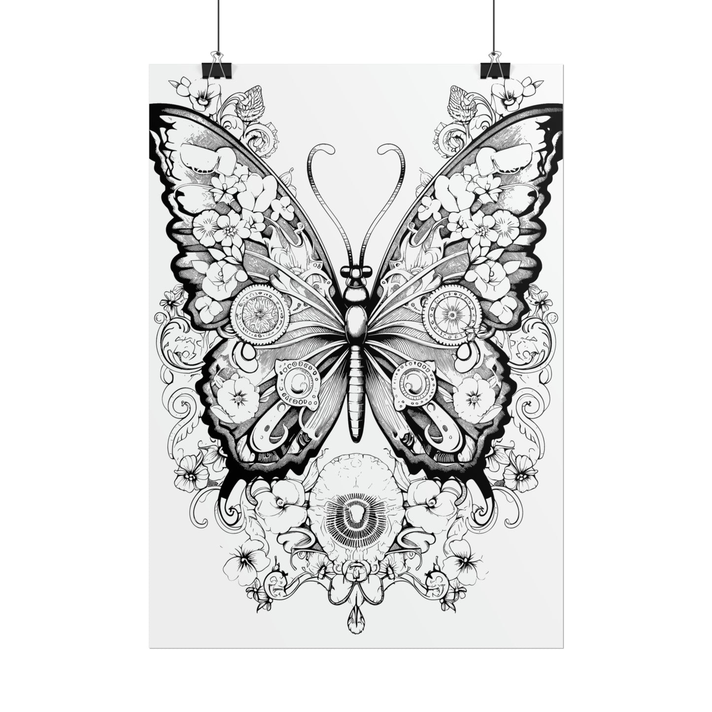 Butterfly Coloring Art Posters