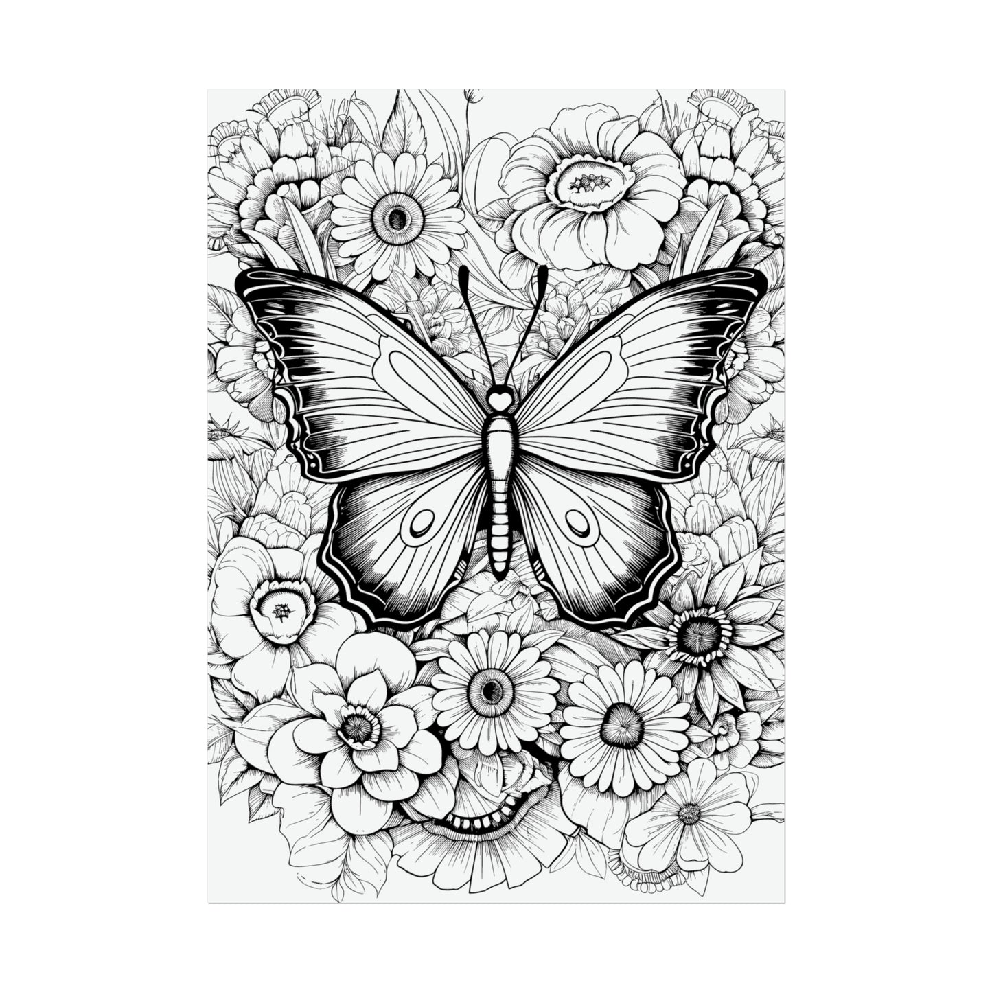 Butterfly Coloring Art Posters