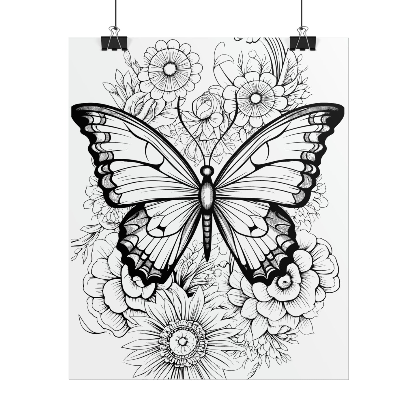 Butterfly Coloring Art Posters