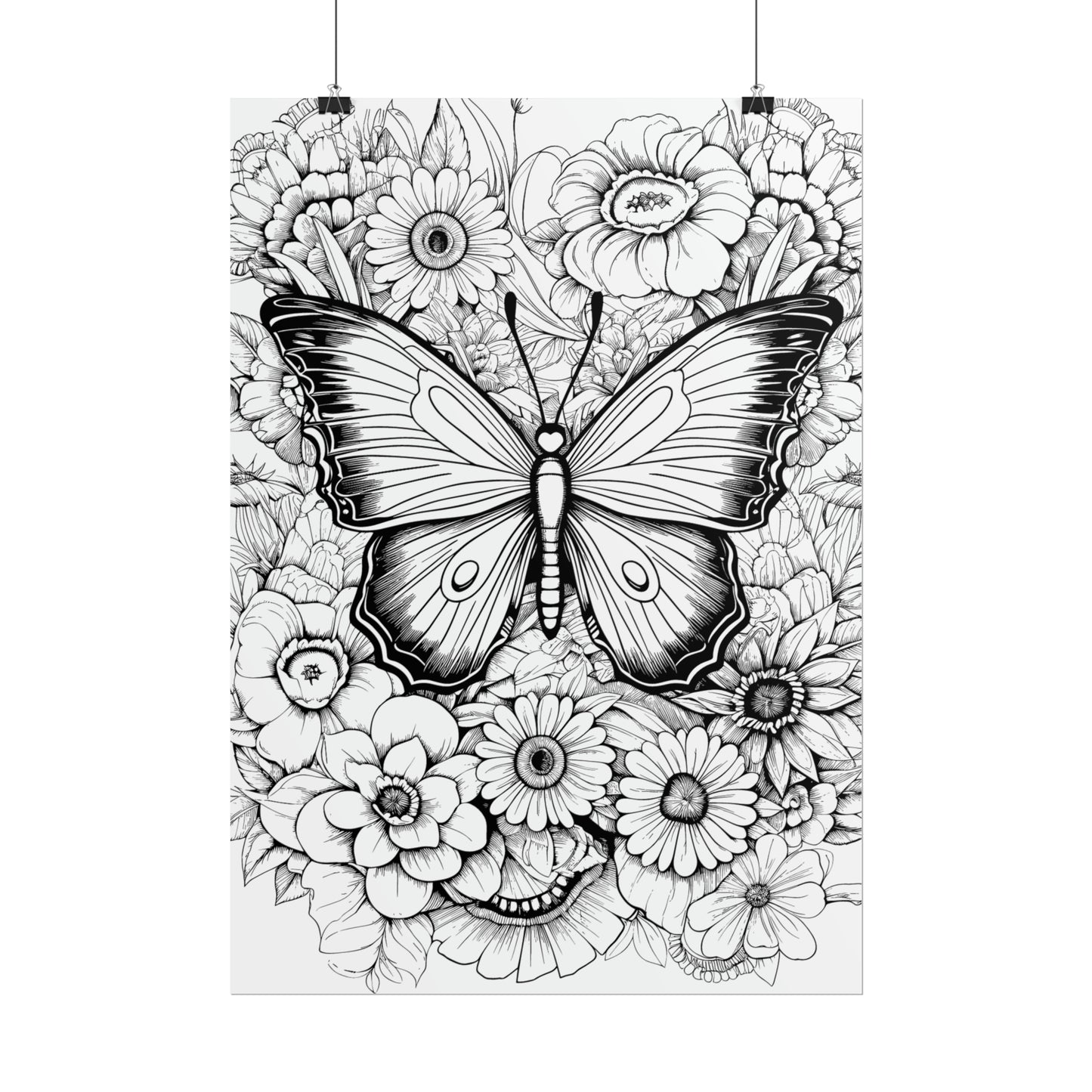 Butterfly Coloring Art Posters