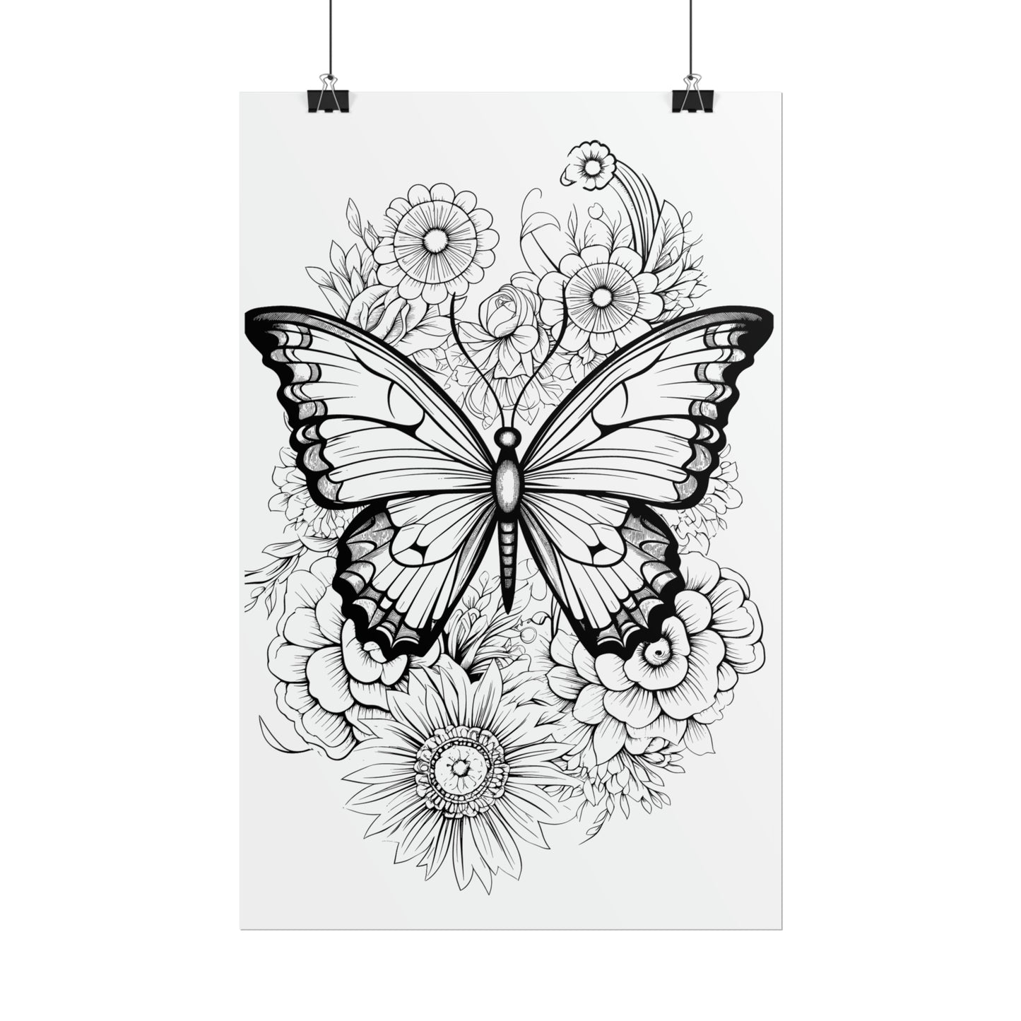 Butterfly Coloring Art Posters