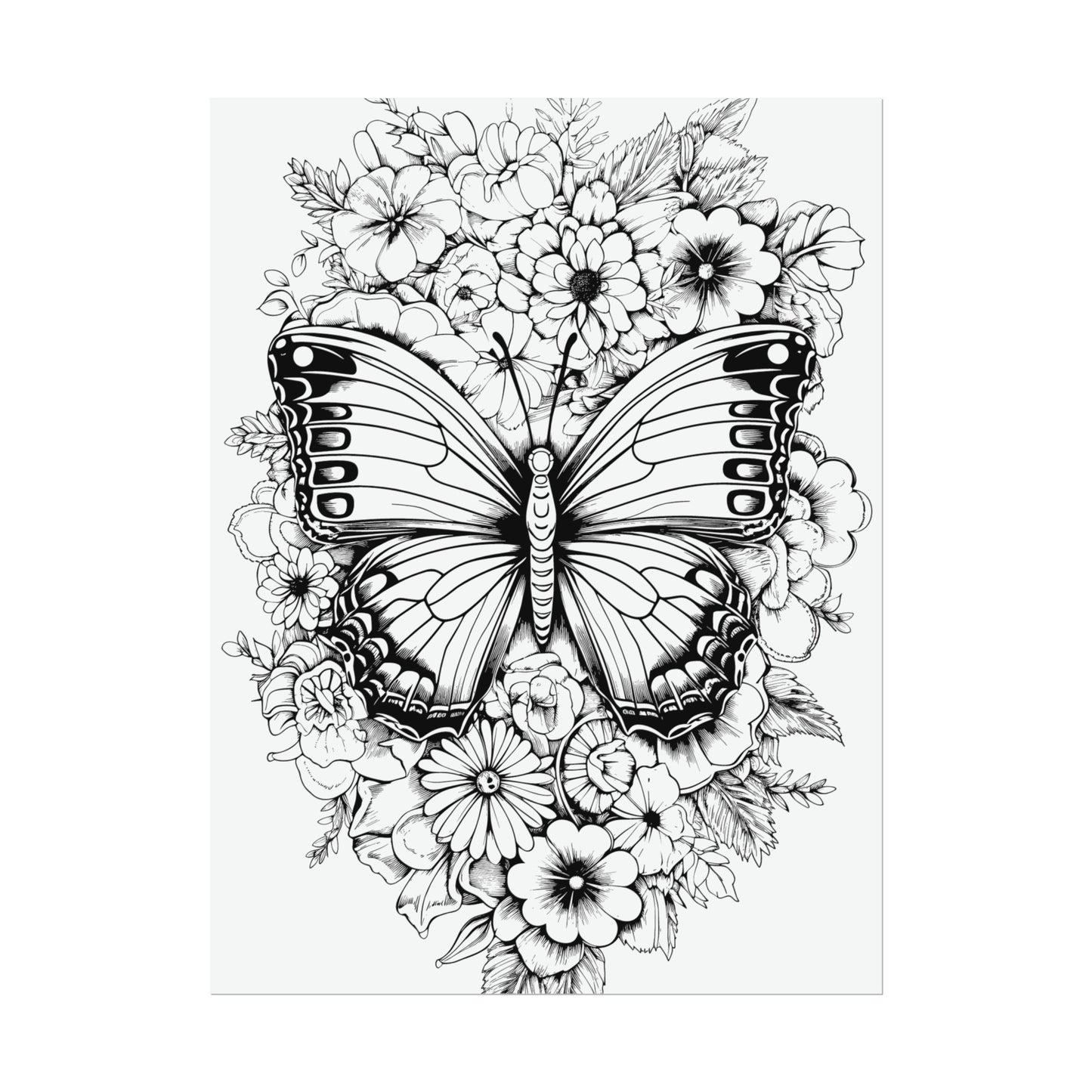 Butterfly Coloring Art Posters