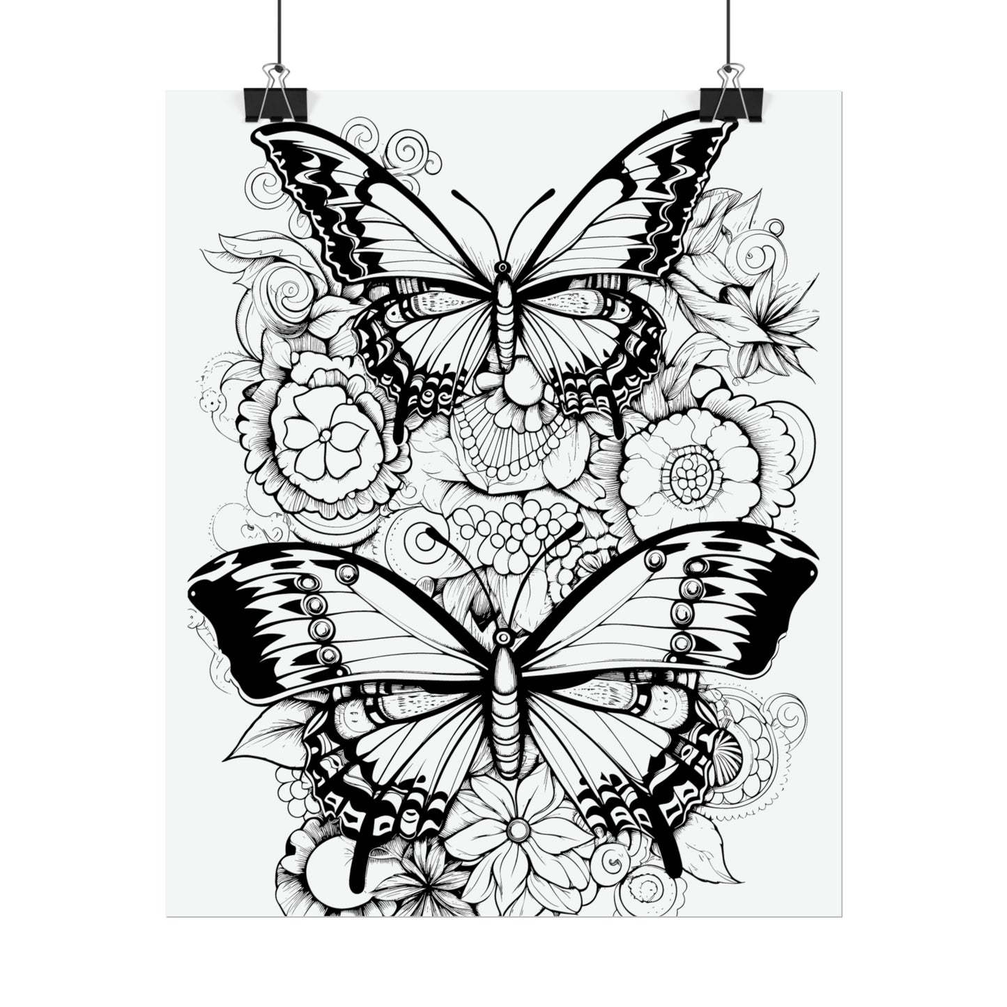 Butterfly Coloring Art Posters