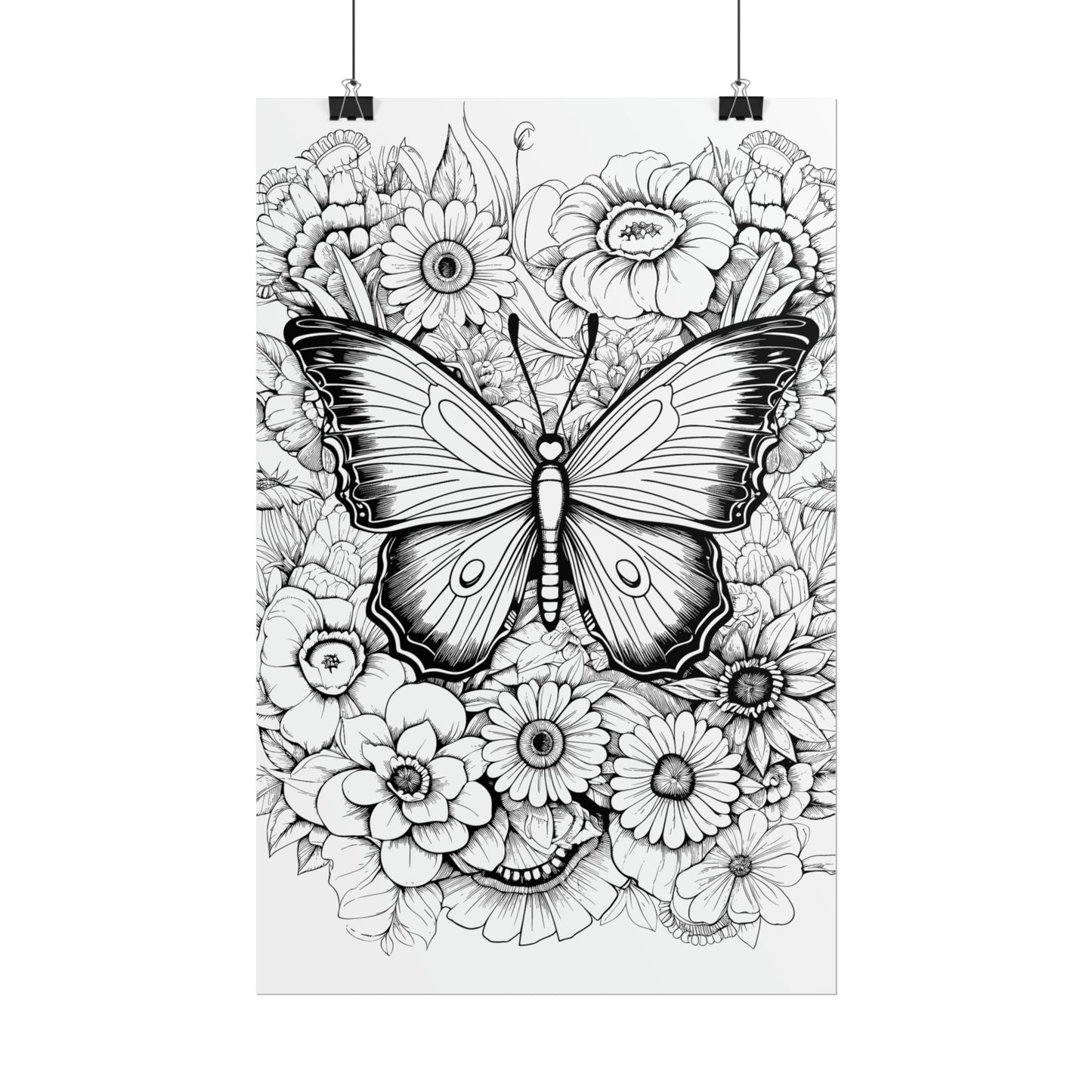 Butterfly Coloring Art Posters
