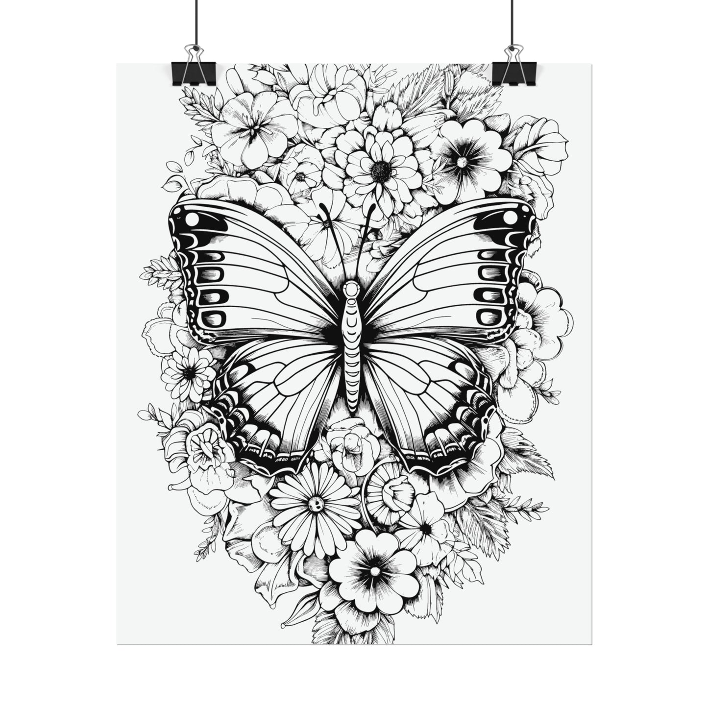 Butterfly Coloring Art Posters