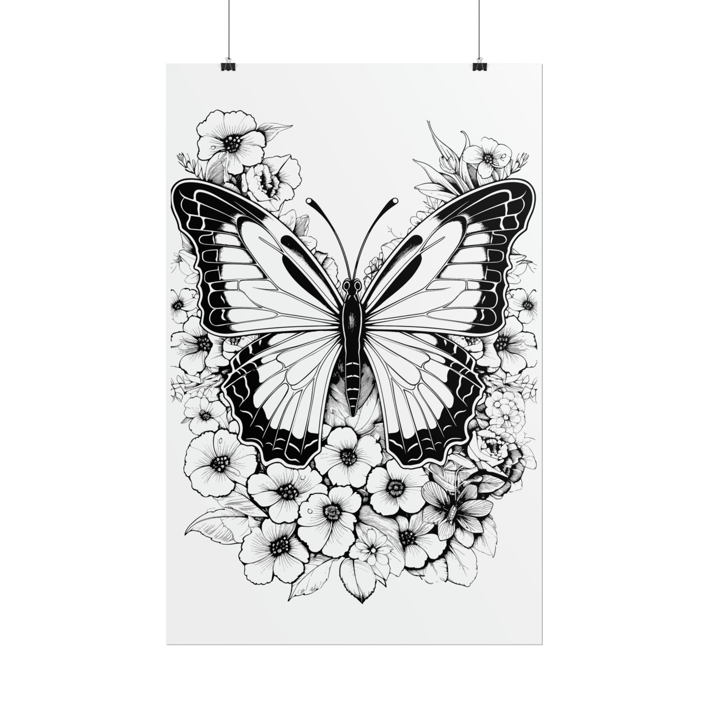 Butterfly Coloring Art Posters