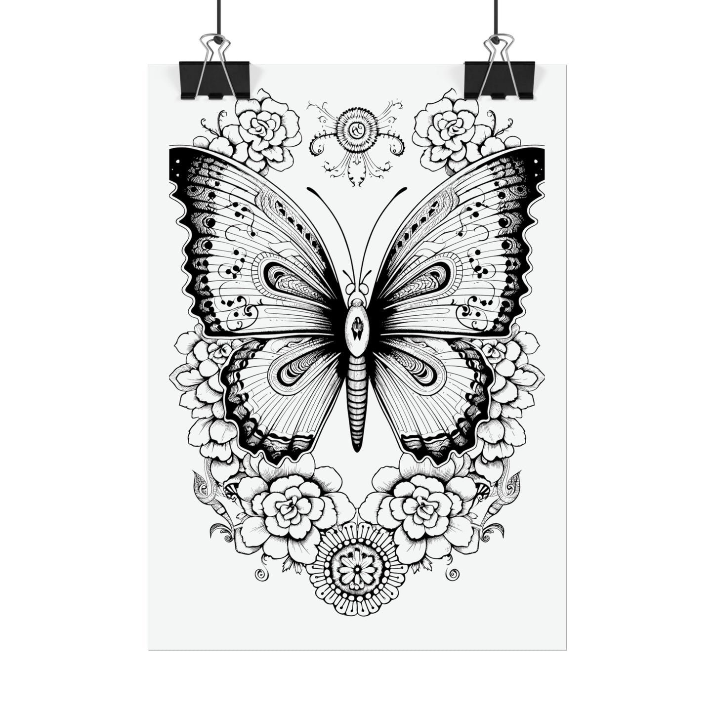 Butterfly Coloring Art Posters