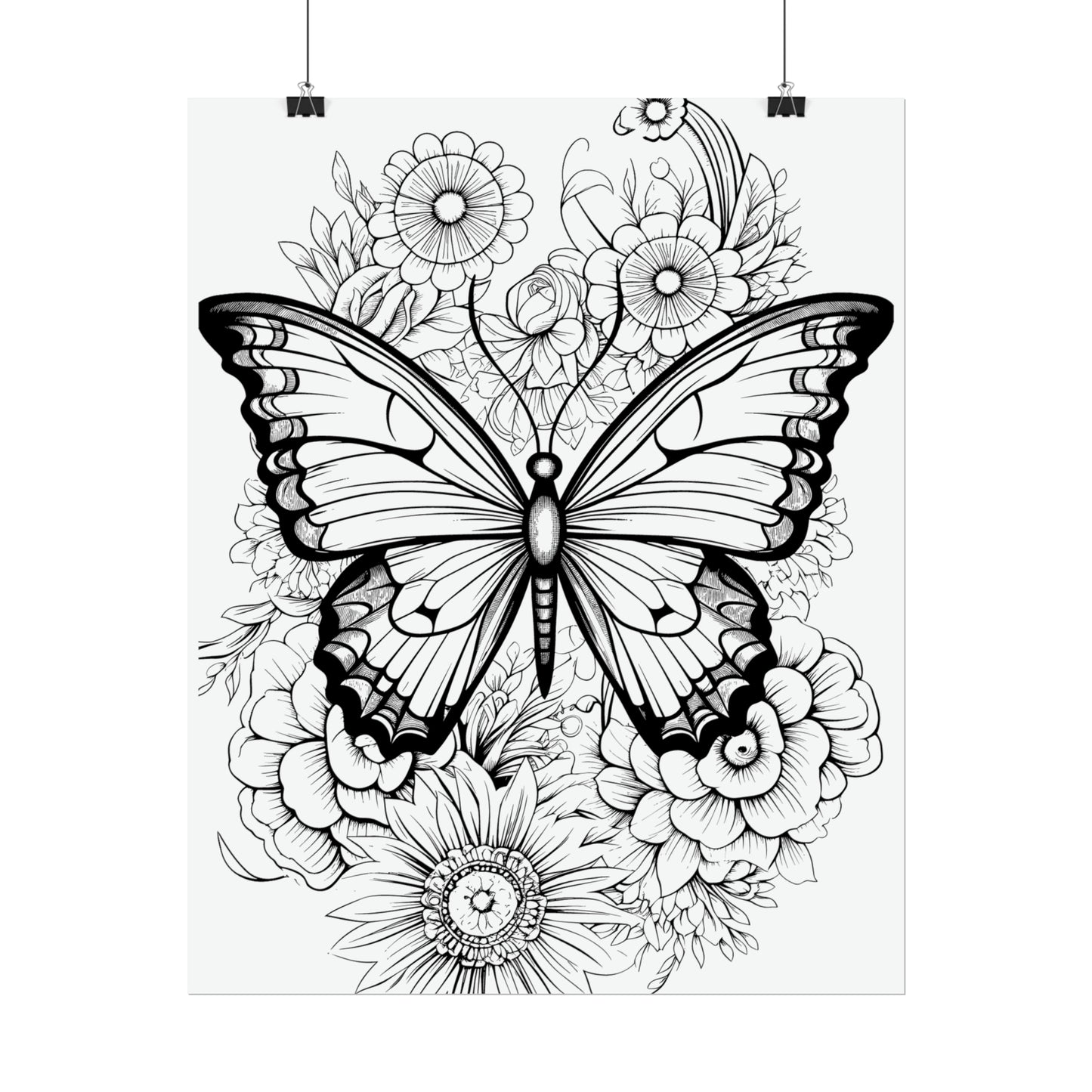 Butterfly Coloring Art Posters