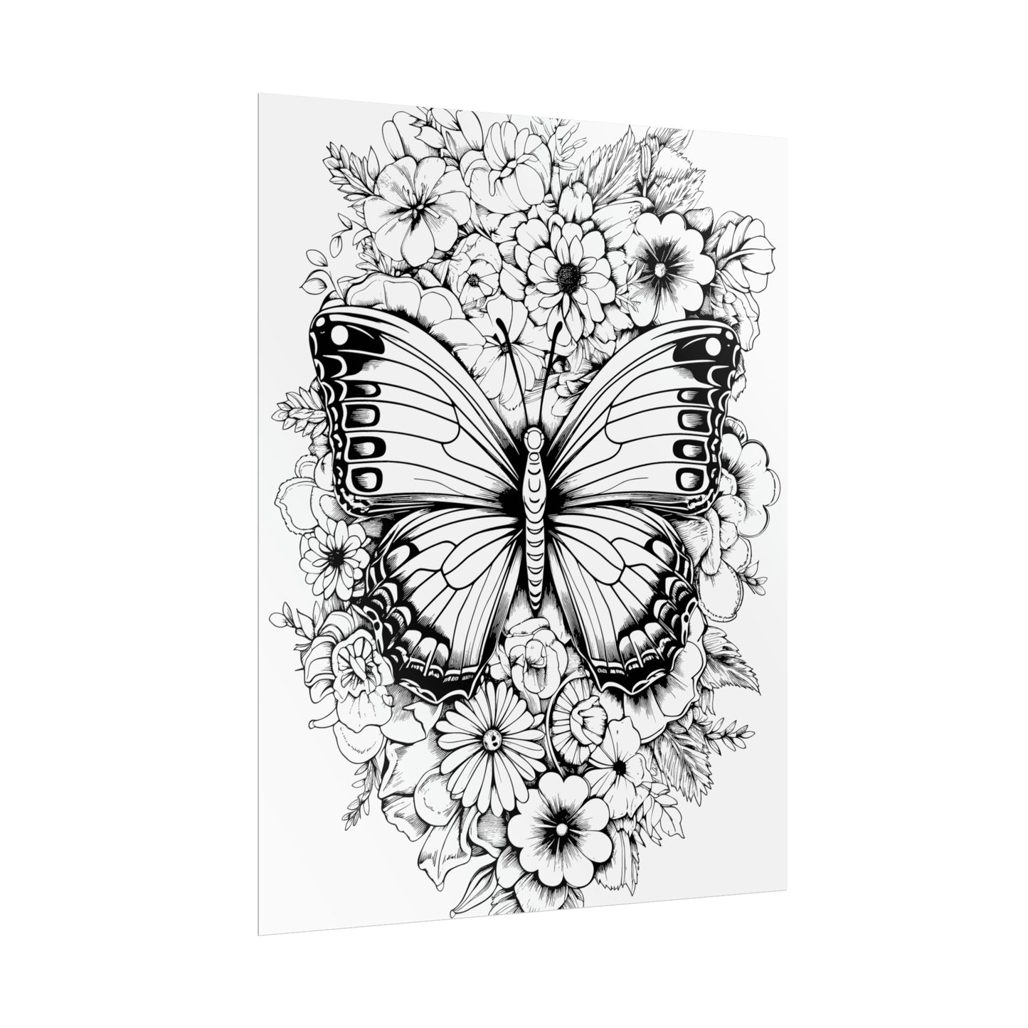 Butterfly Coloring Art Posters