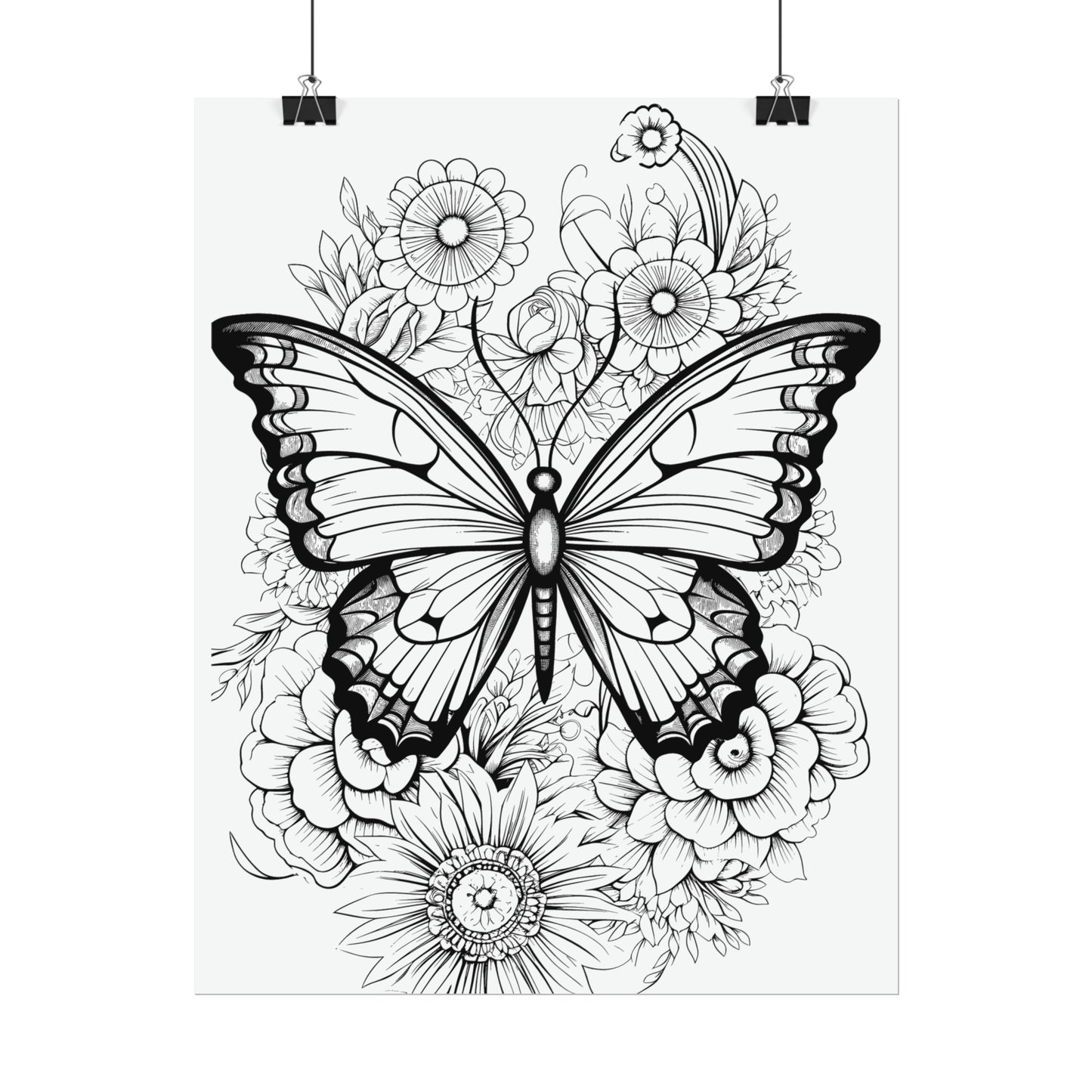 Butterfly Coloring Art Posters