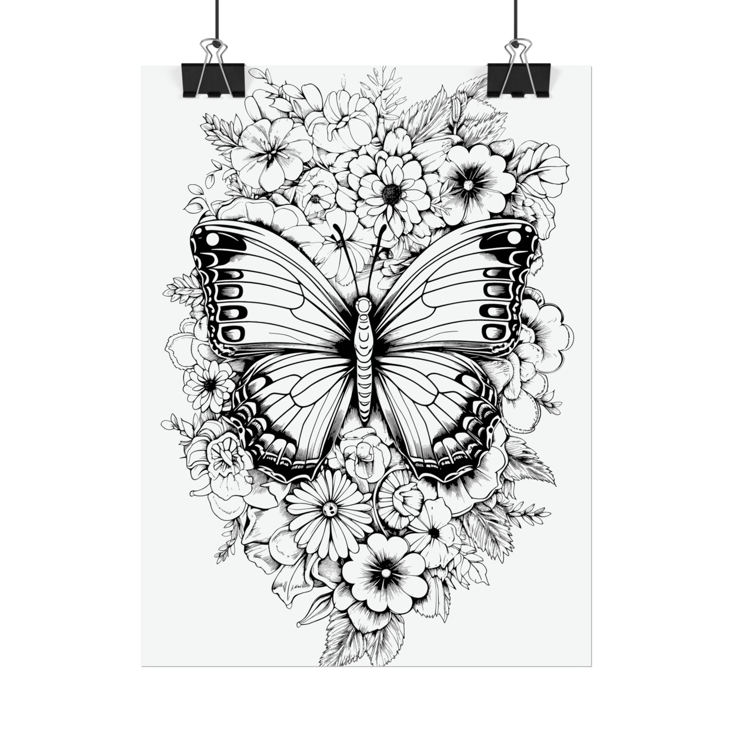 Butterfly Coloring Art Posters