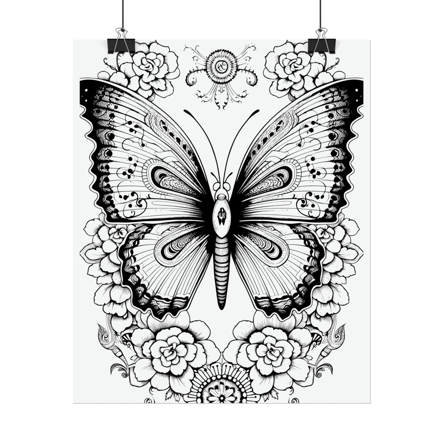 Butterfly Coloring Art Posters