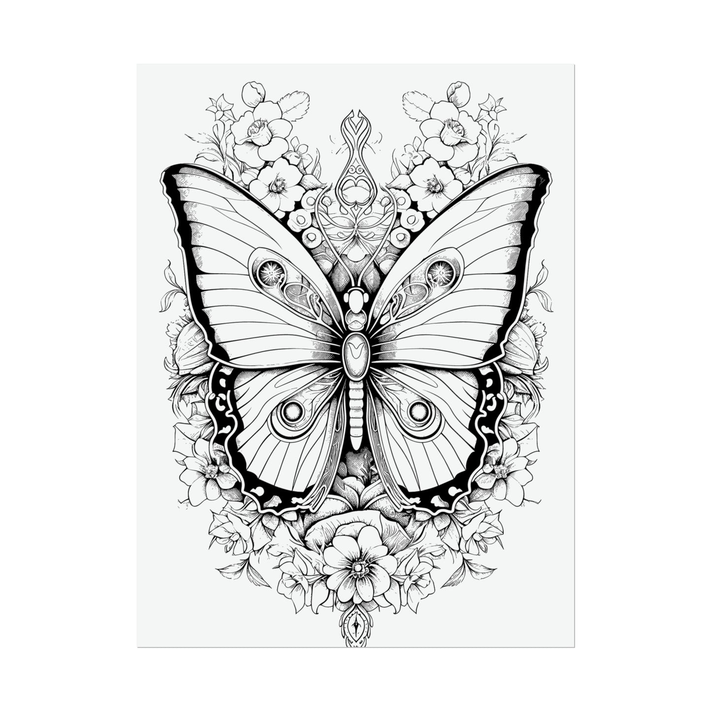 Butterfly Coloring Art Posters