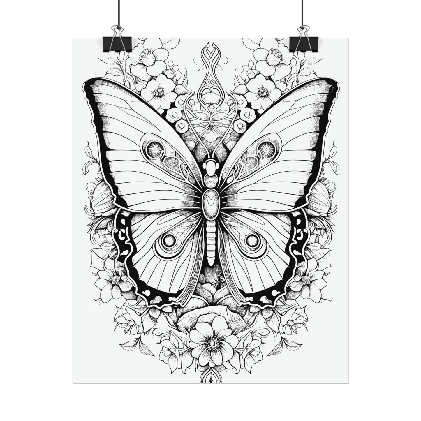 Butterfly Coloring Art Posters