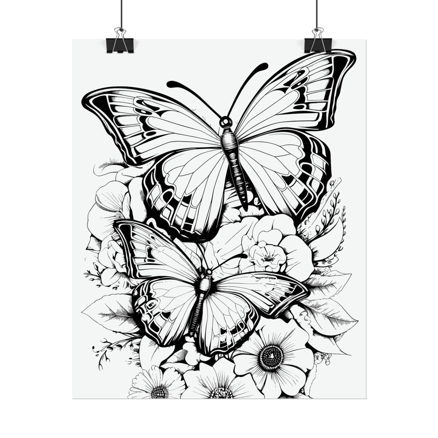 Butterfly Coloring Art Posters