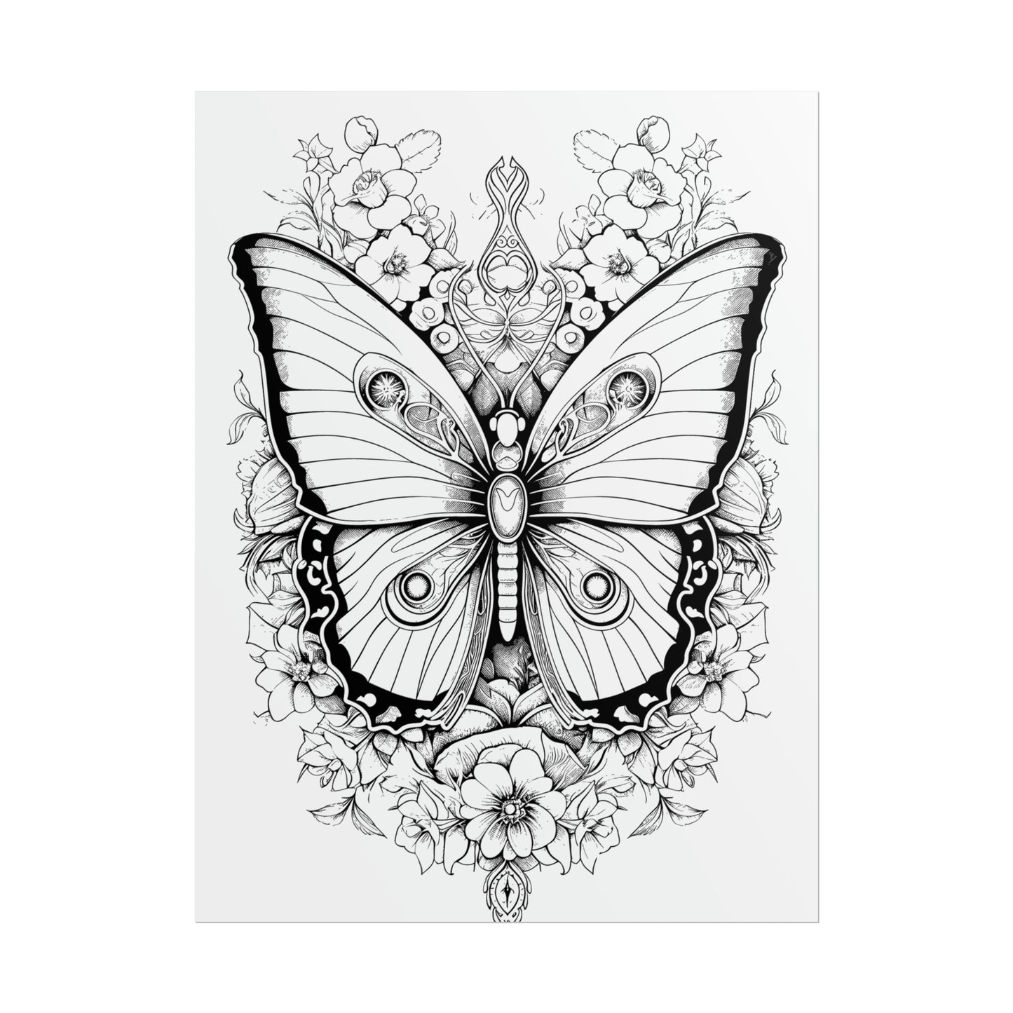 Butterfly Coloring Art Posters
