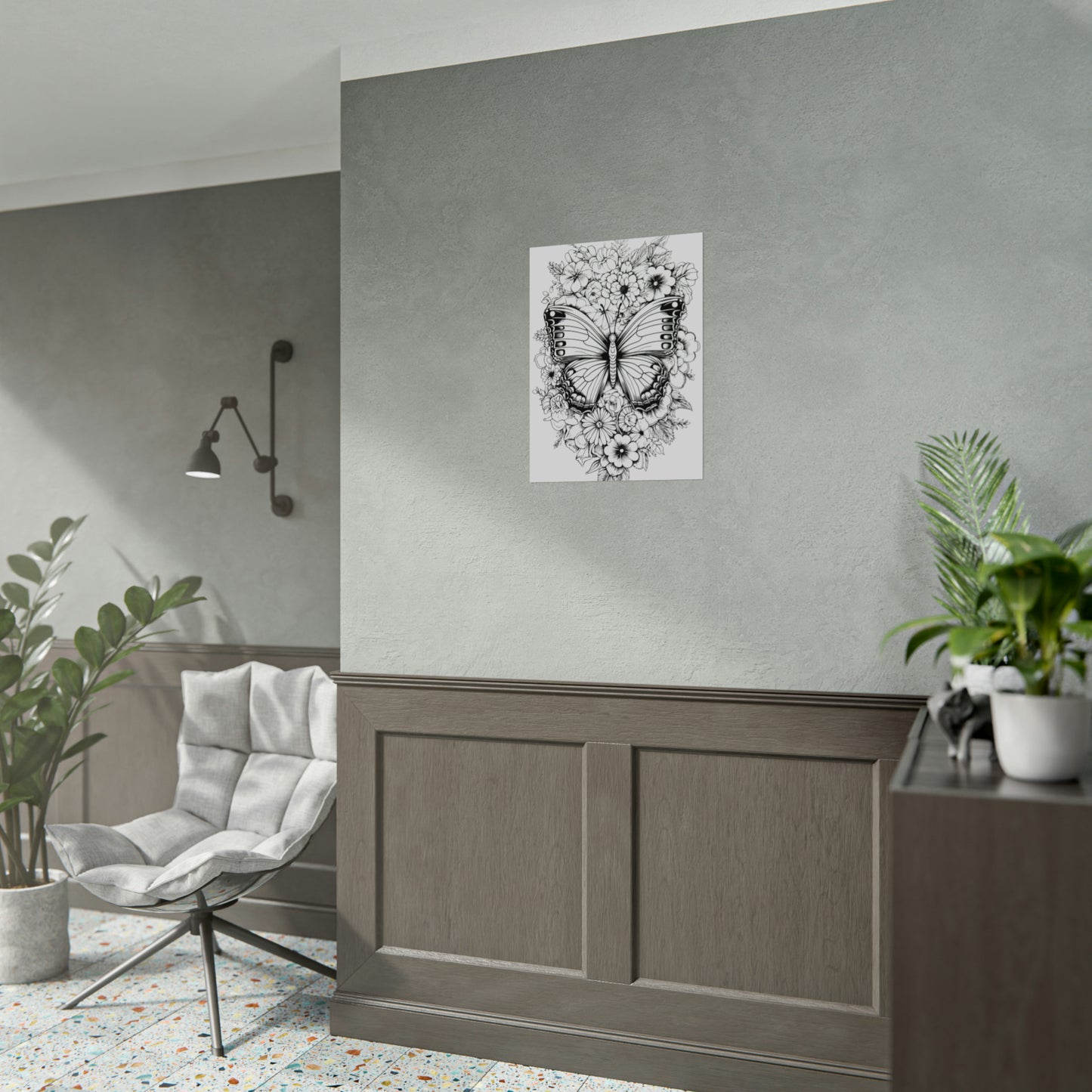 Butterfly Coloring Art Posters
