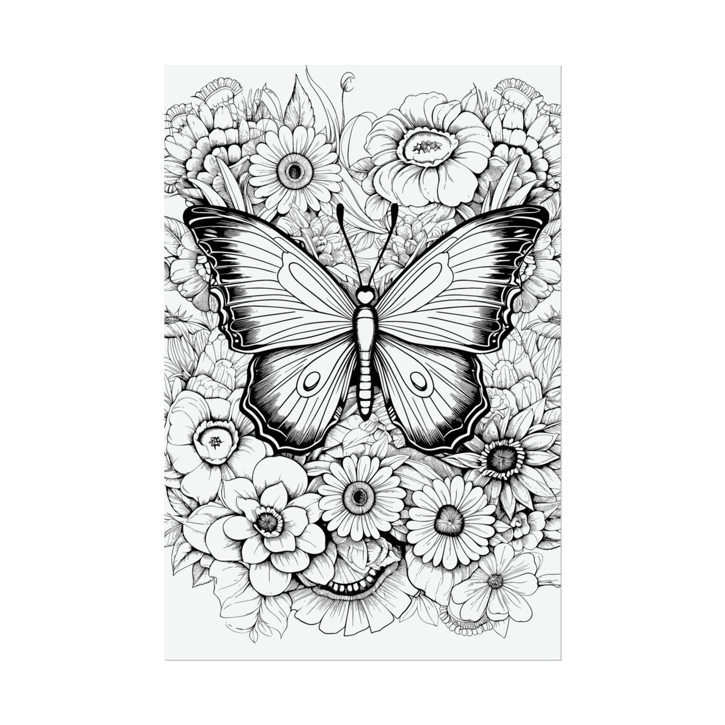 Butterfly Coloring Art Posters
