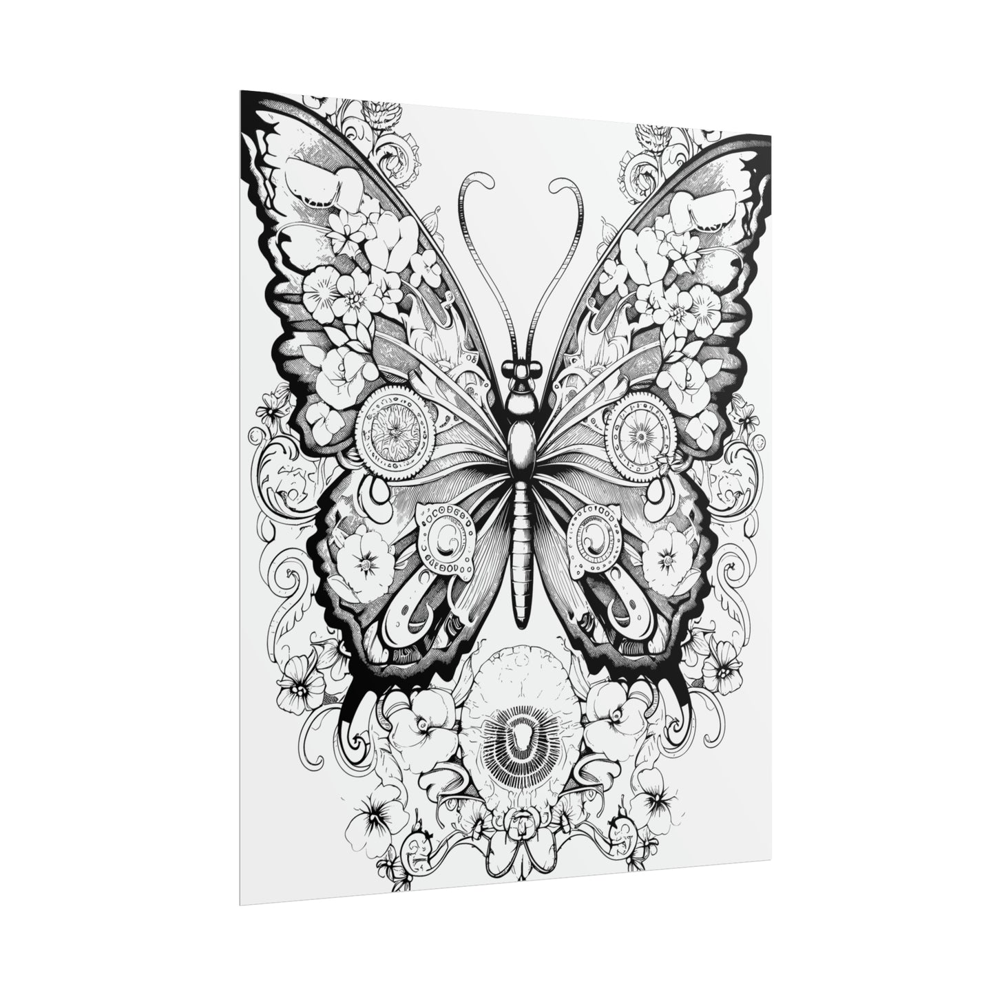 Butterfly Coloring Art Posters