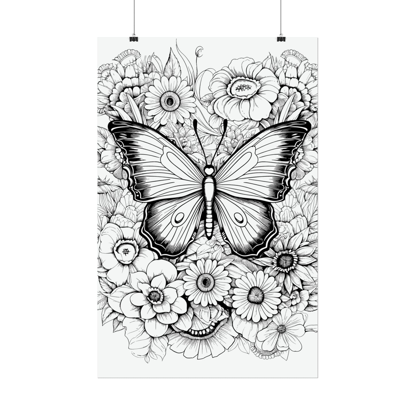 Butterfly Coloring Art Posters