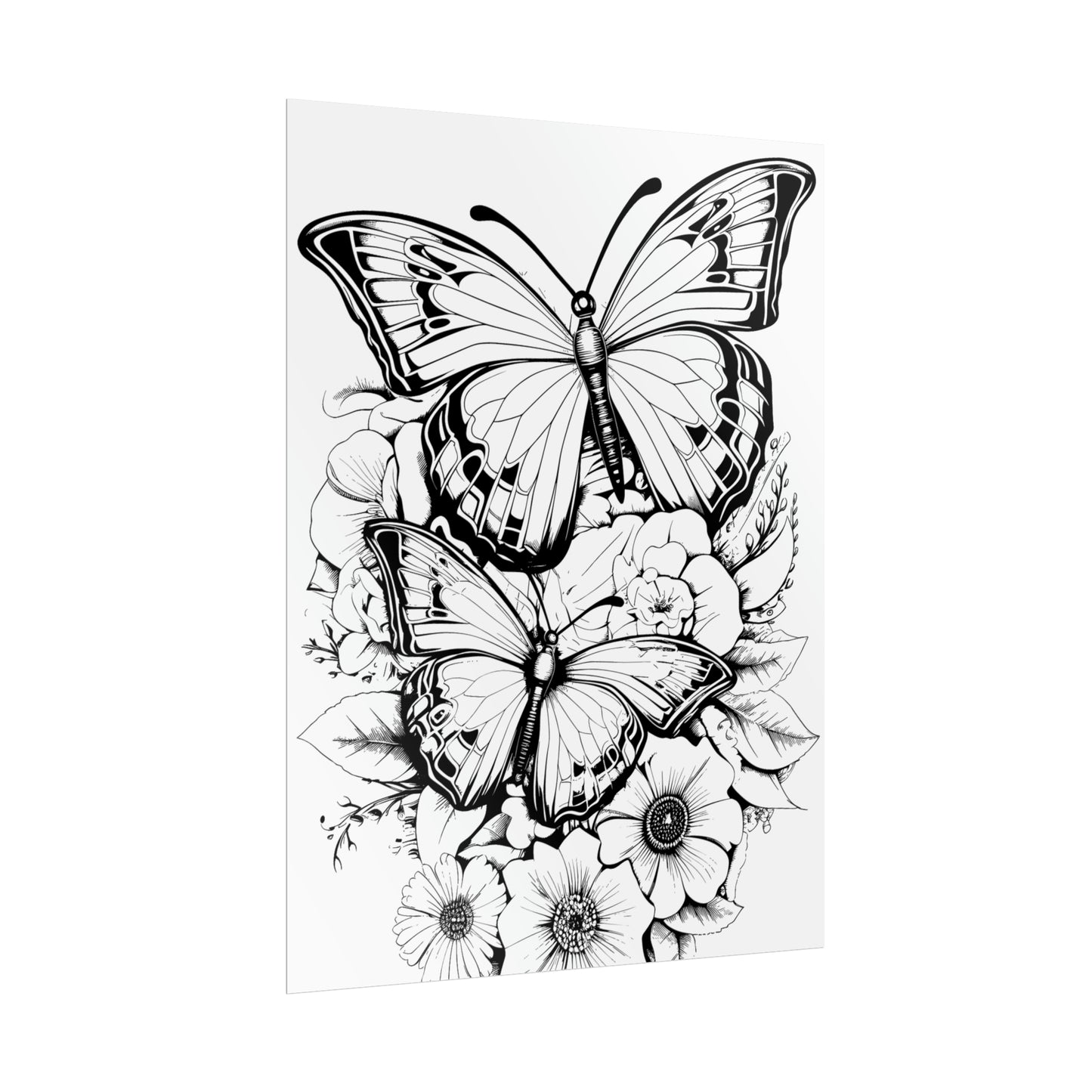 Butterfly Coloring Art Posters