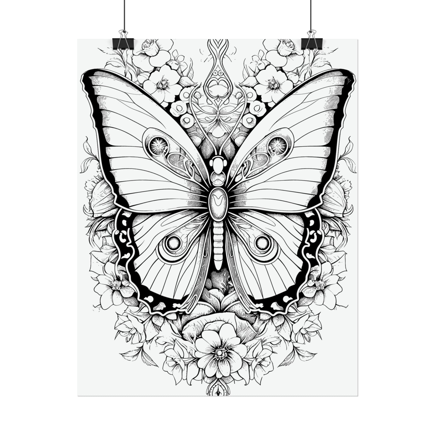 Butterfly Coloring Art Posters