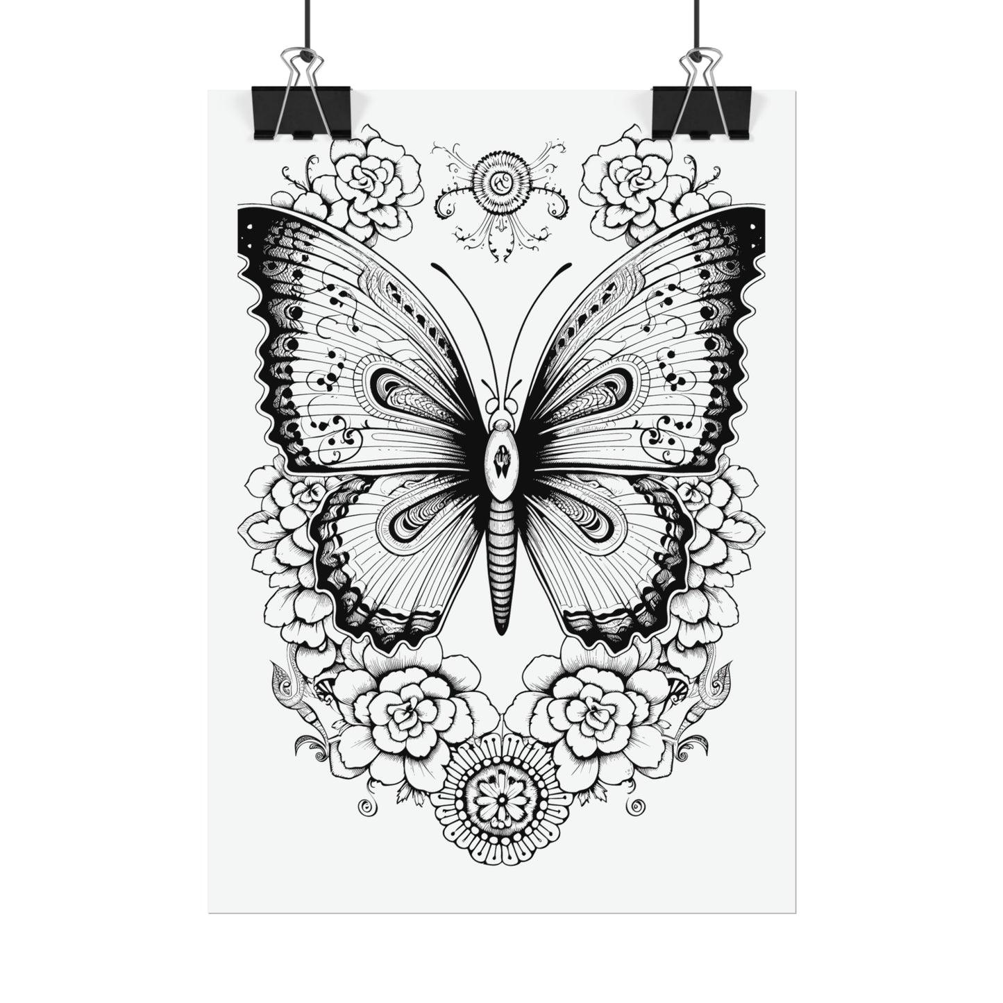 Butterfly Coloring Art Posters