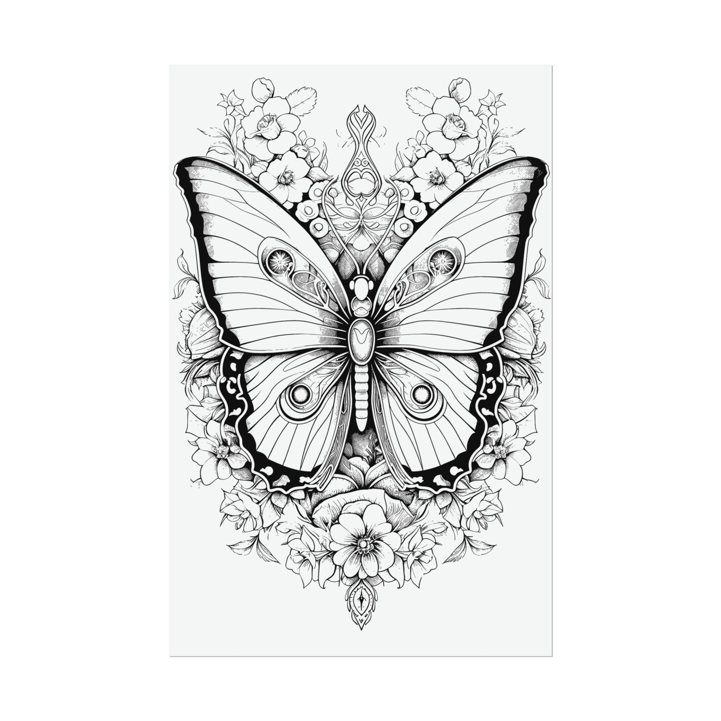 Butterfly Coloring Art Posters