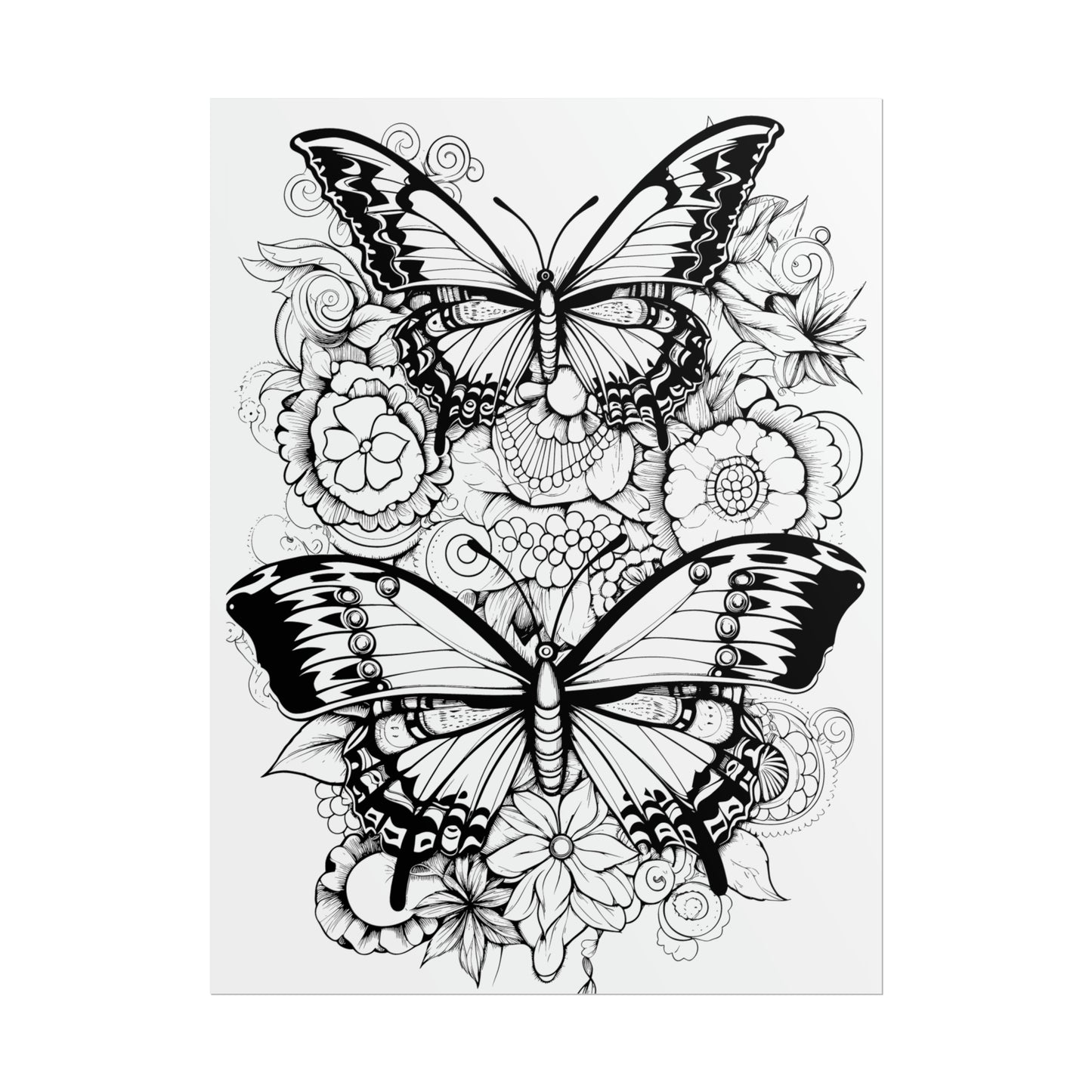 Butterfly Coloring Art Posters