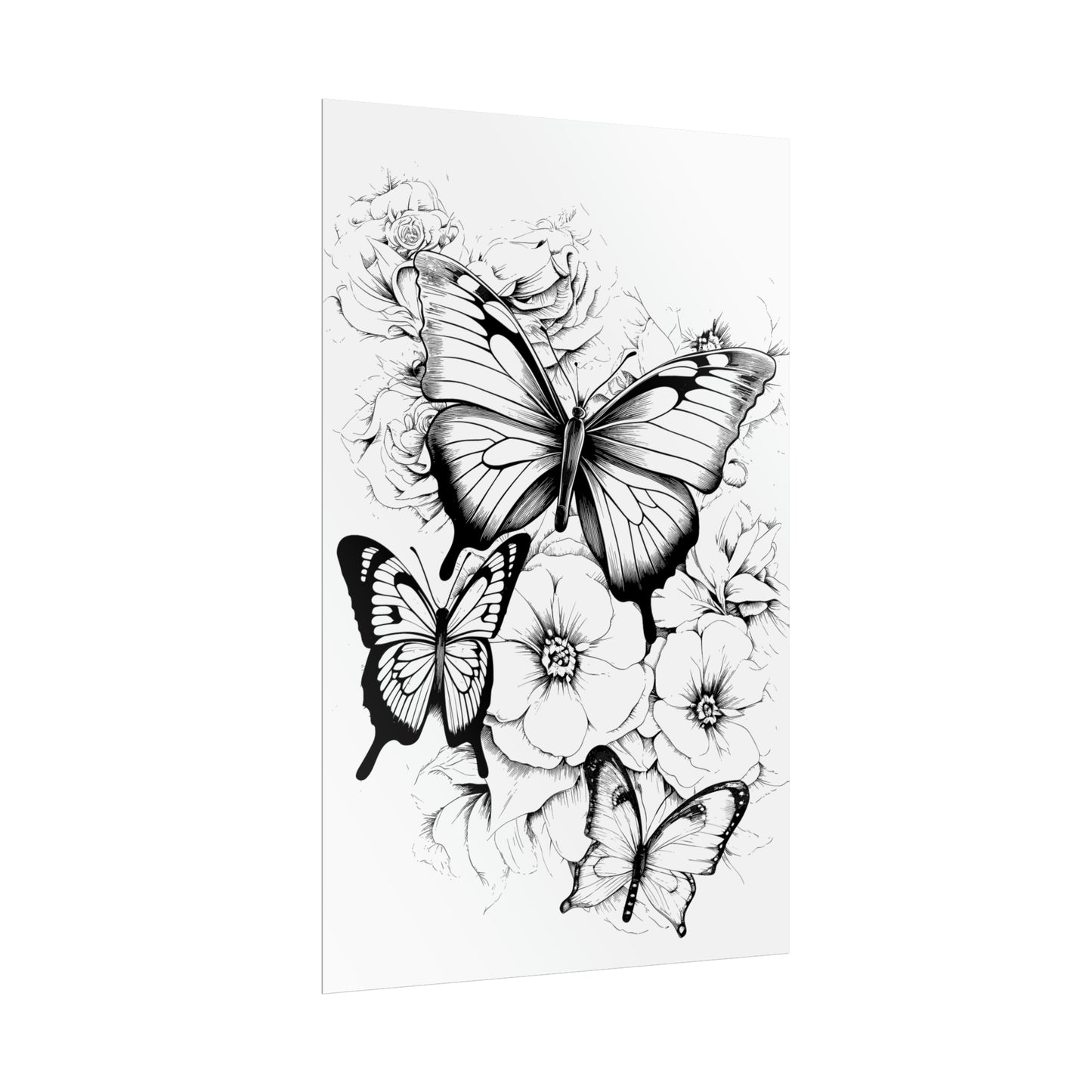 Butterfly Coloring Art Posters