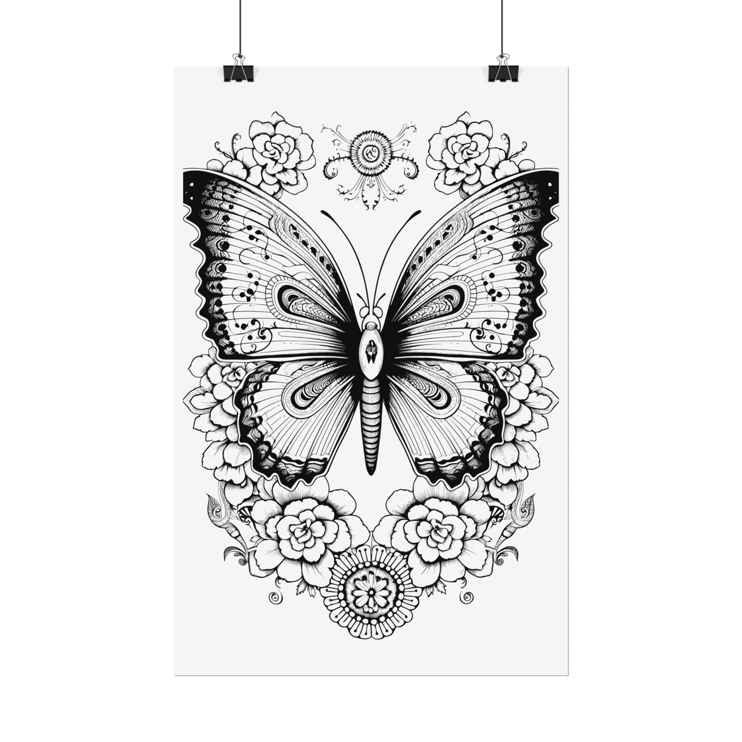 Butterfly Coloring Art Posters