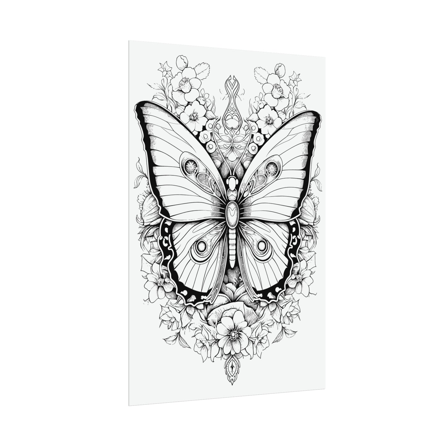 Butterfly Coloring Art Posters