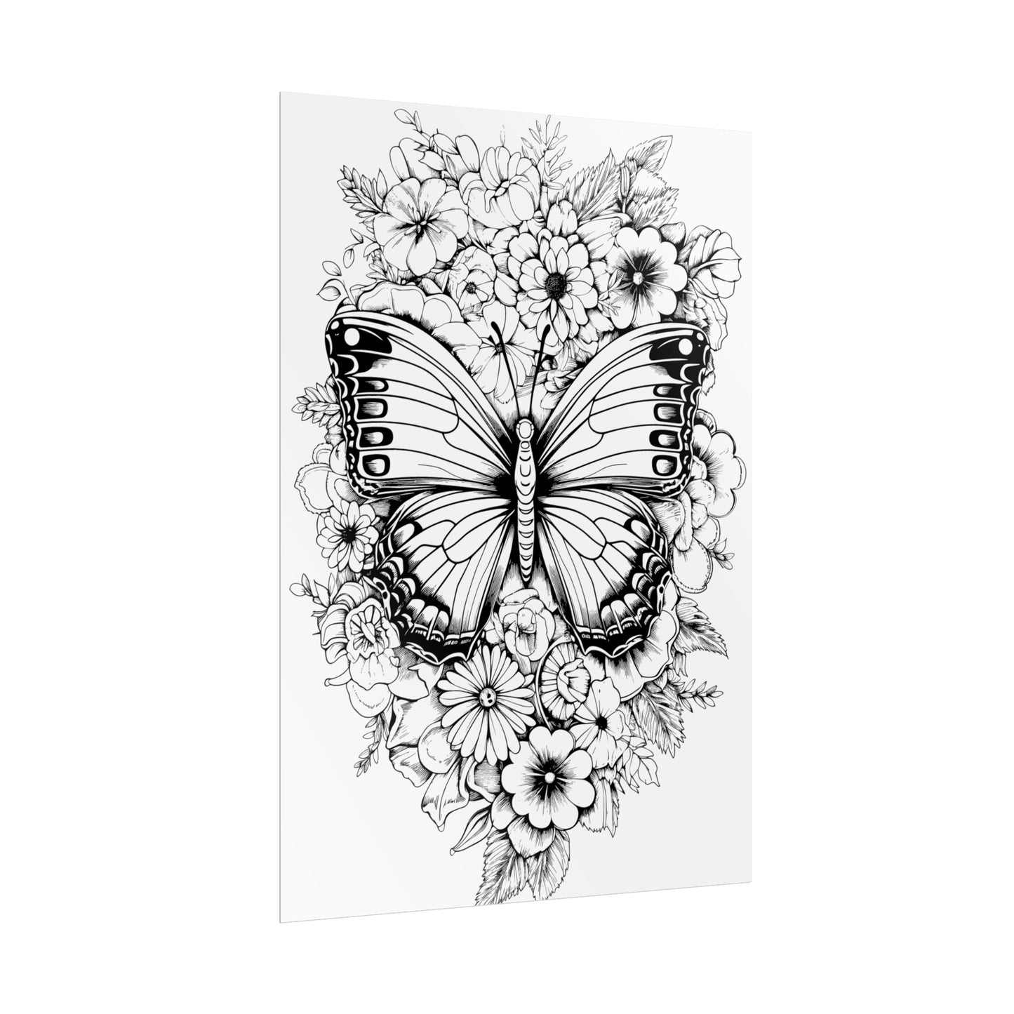 Butterfly Coloring Art Posters