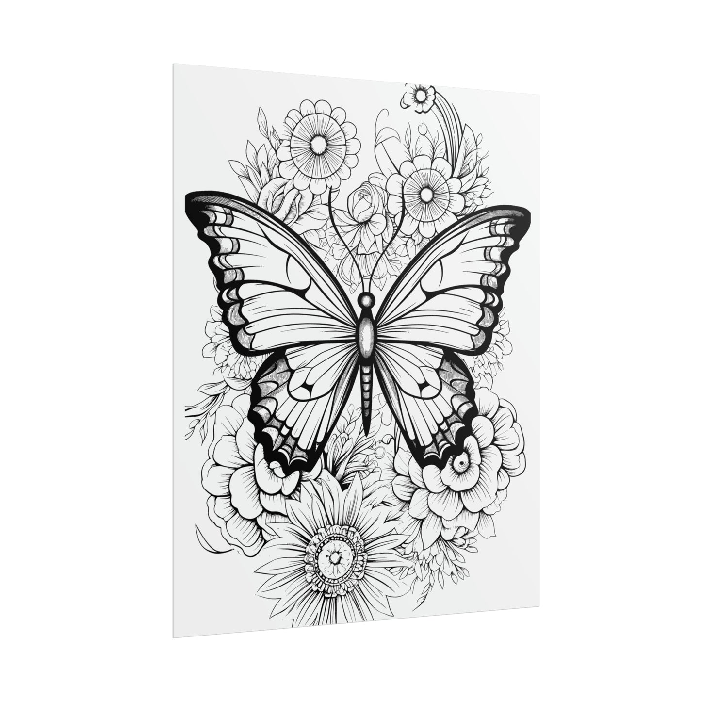 Butterfly Coloring Art Posters